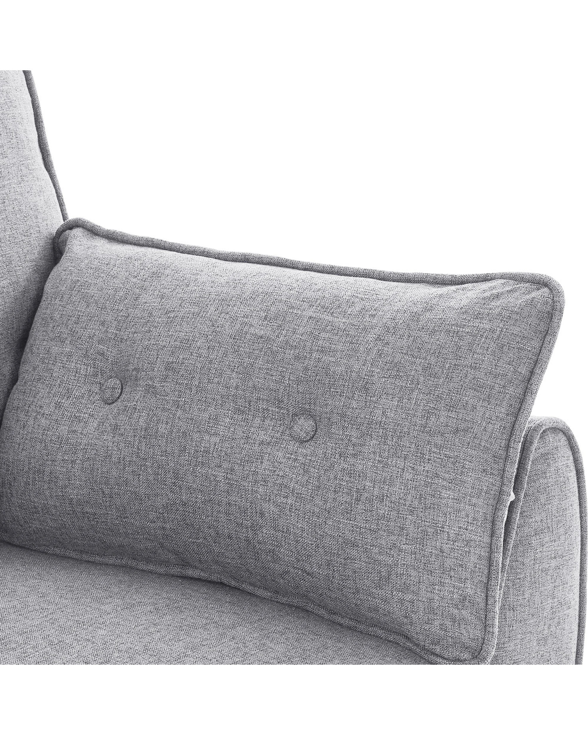 5 Elle Button-tufted Fabric Sofa Bed With Cushions By Sarantino Light Grey, 5 of 10