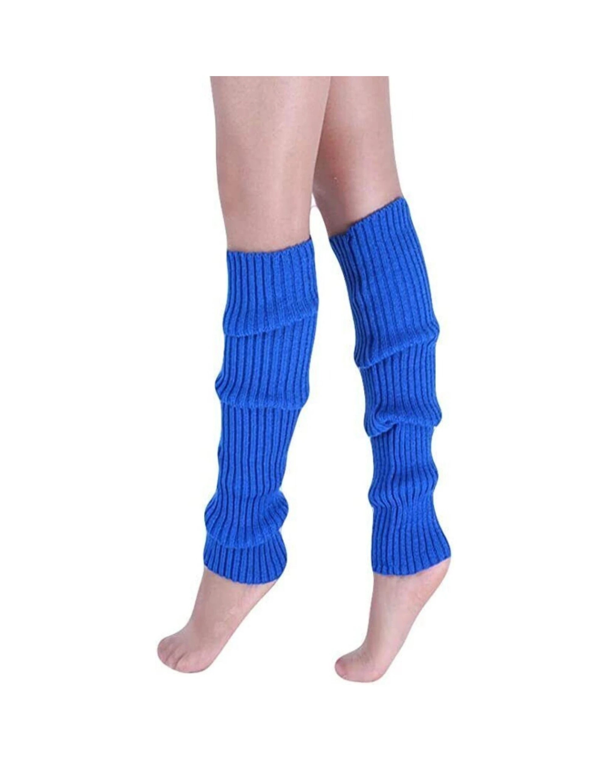 1 BR Costumes Womens Knitted Leg Warmers Disco Dance Party - One Size - Blue, 1 of 1