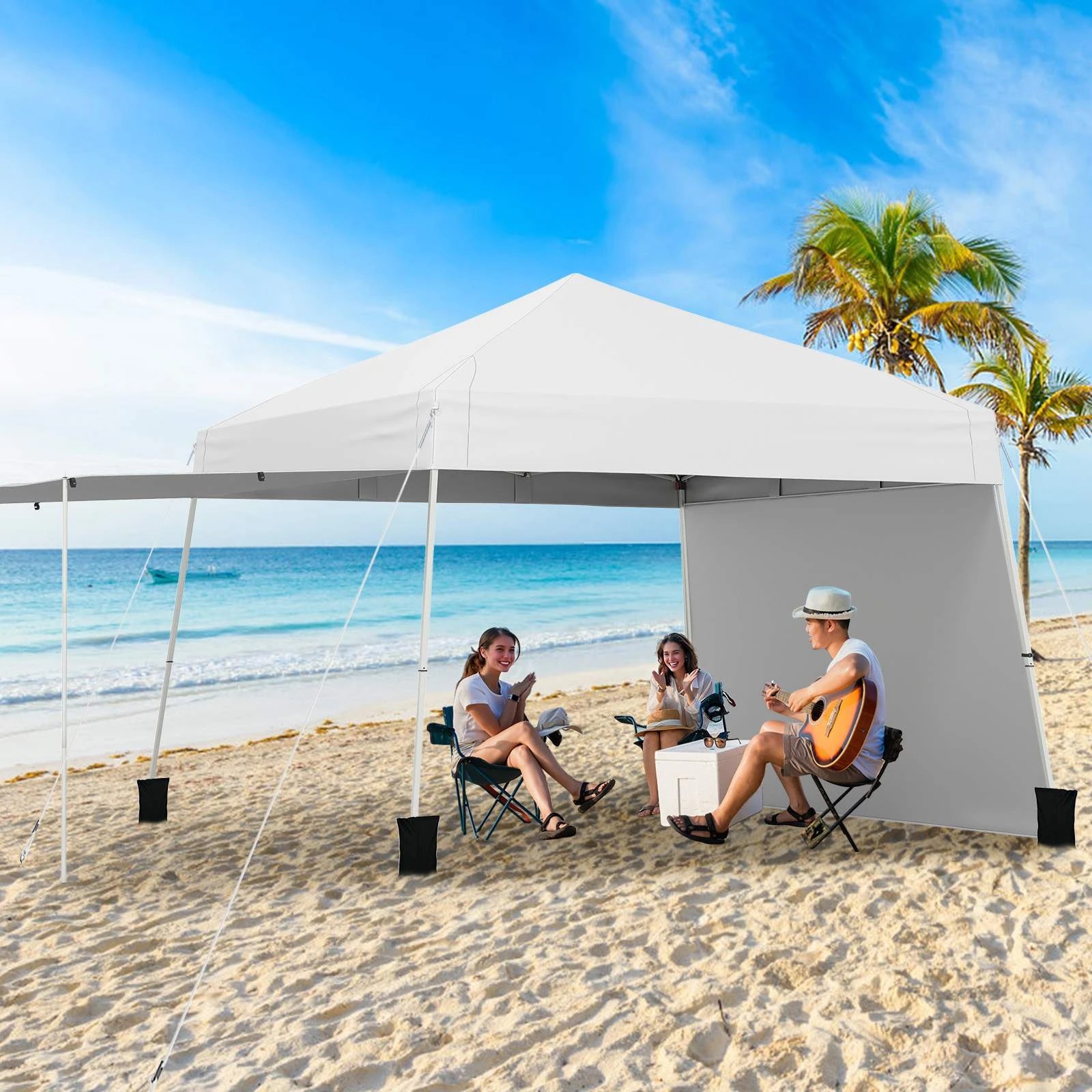 2 Costway 8x8ft-10x10ft Gazebo Pop up Canopy Party Tent - White, 2 of 2
