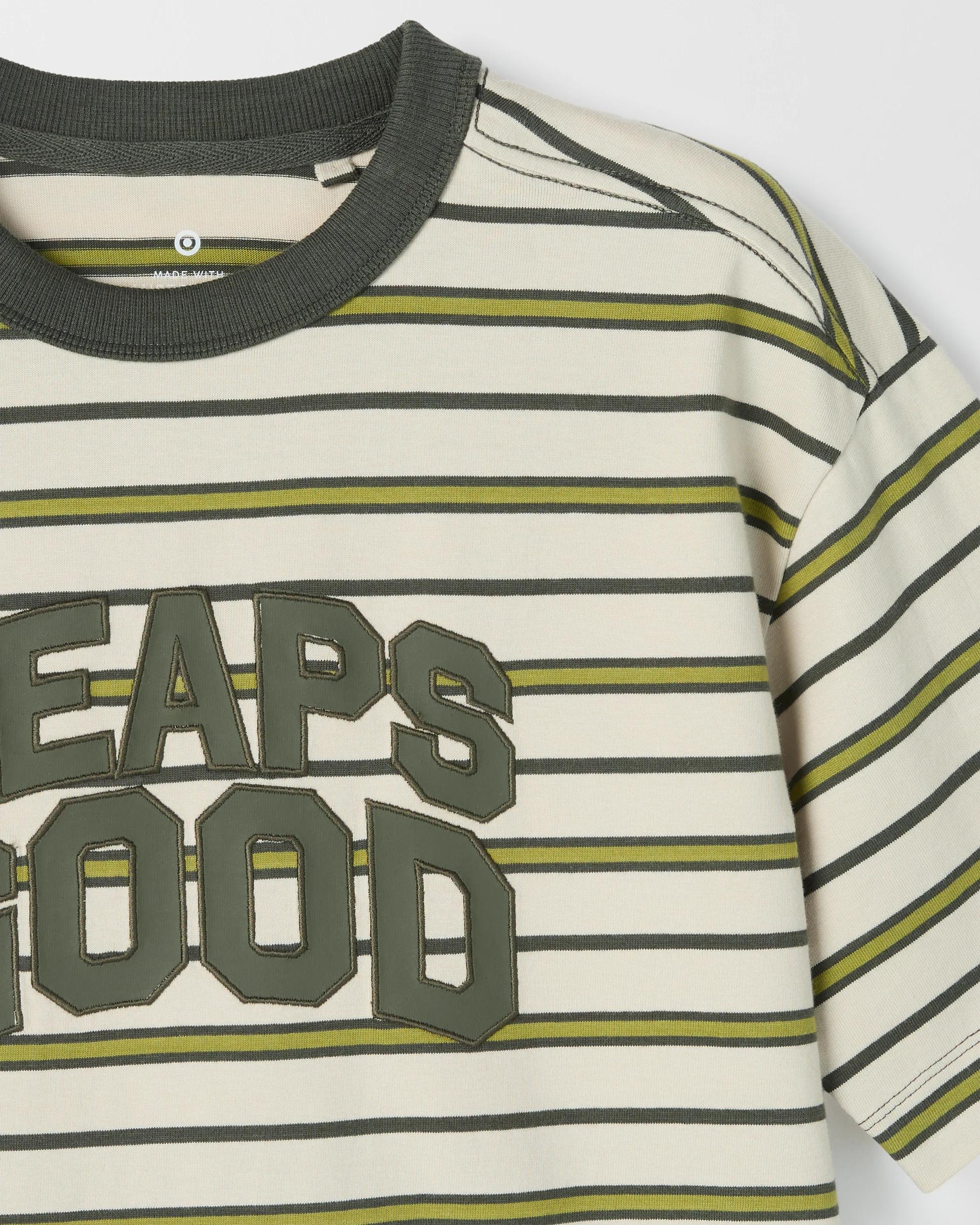 2 Target Kids Australian Cotton Blend Stripe T-Shirt OLIVE, 2 of 2