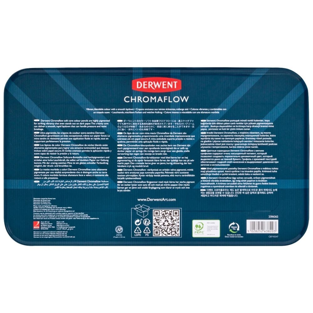 5 Derwent Chromaflow Coloured Pencils Tin 100 Pack, 5 of 5