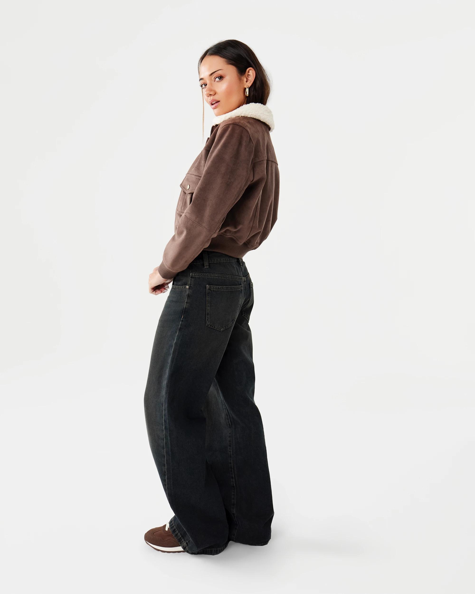 5 Low Rise Wide Leg Jeans Dark Wash, 5 of 10