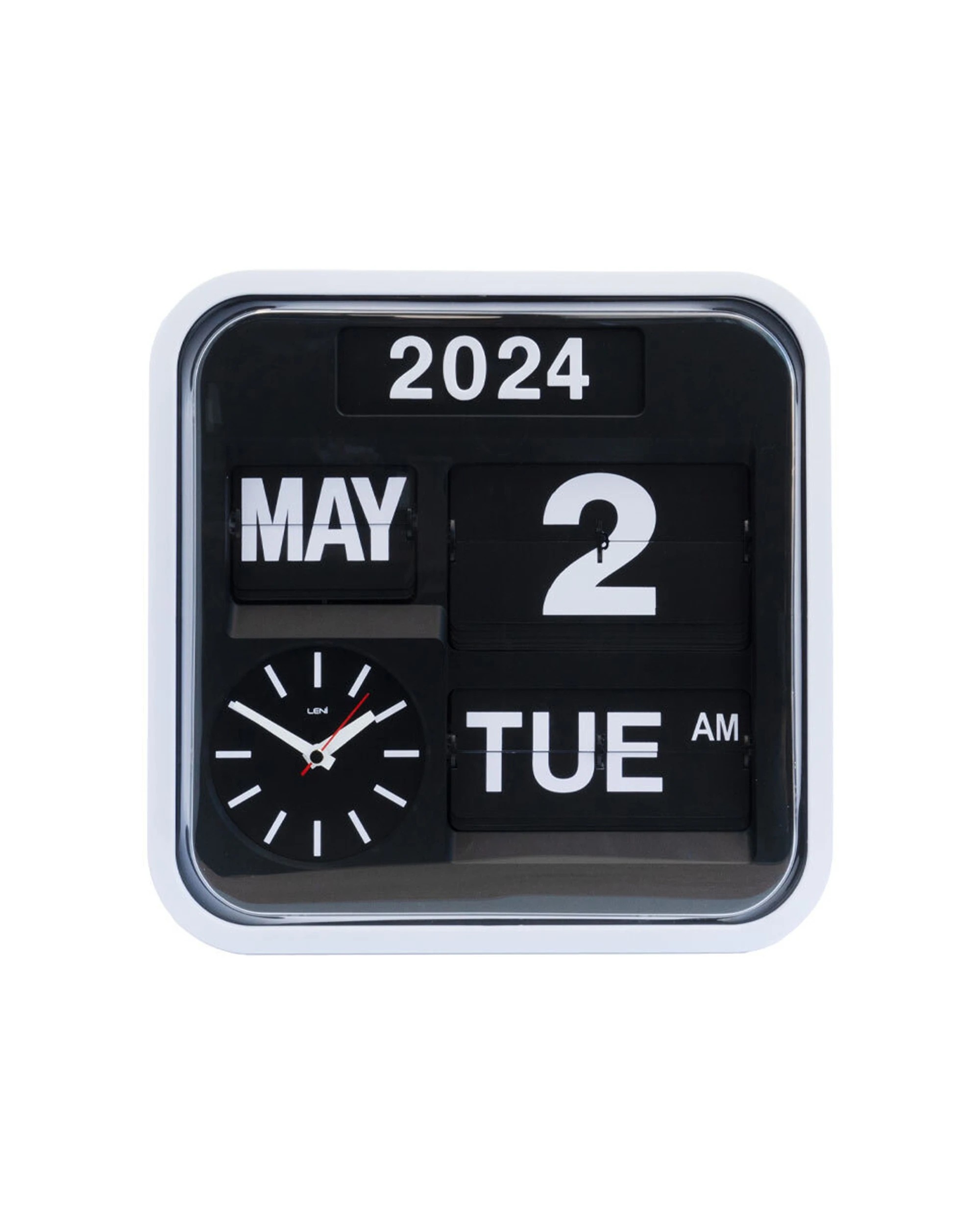 1 Leni Bankers Wall Clock With Calendar Silent Analog Movement 32x32cm - Black, 1 of 3