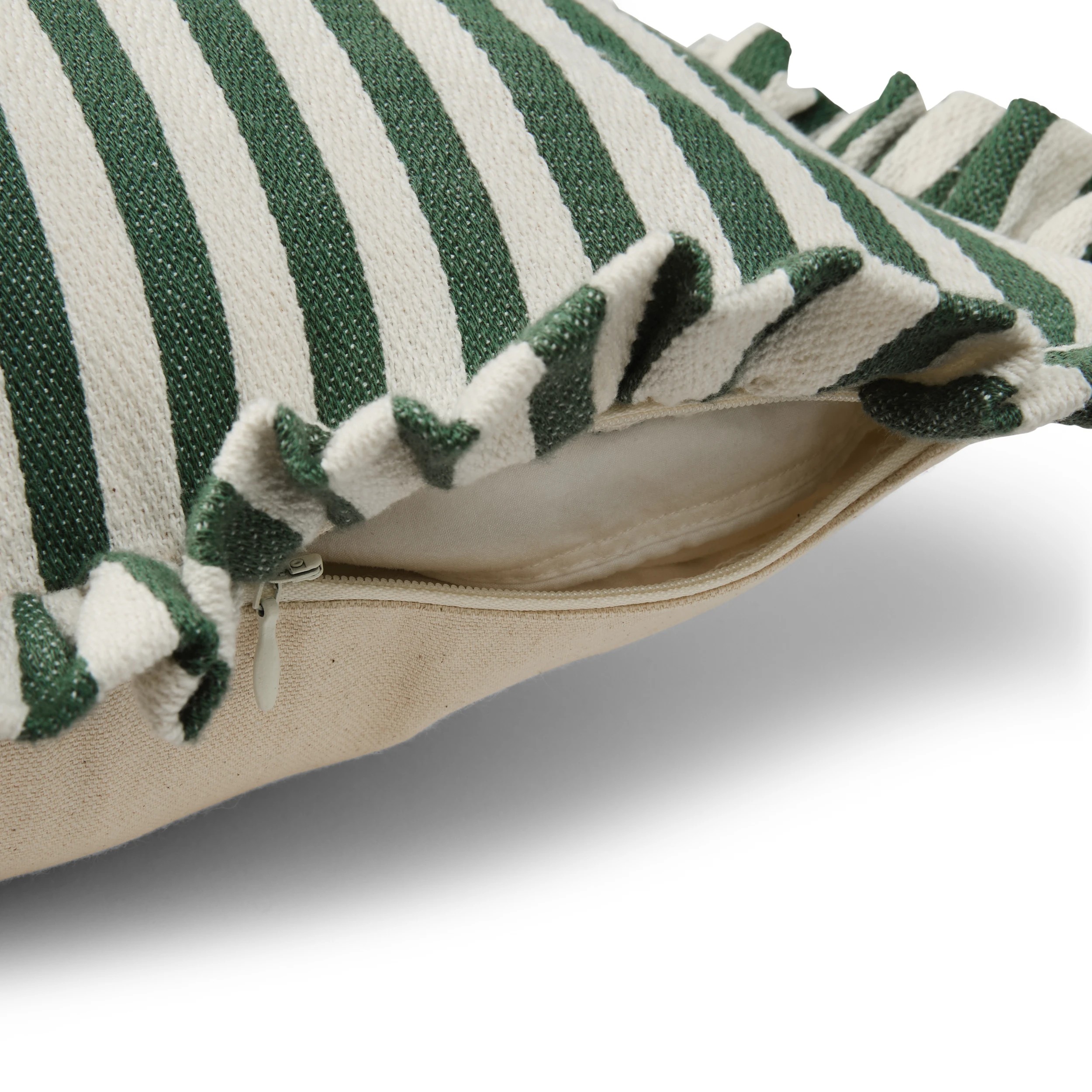 6 60cm Stripe Cushion Cover - Pesto, 6 of 6