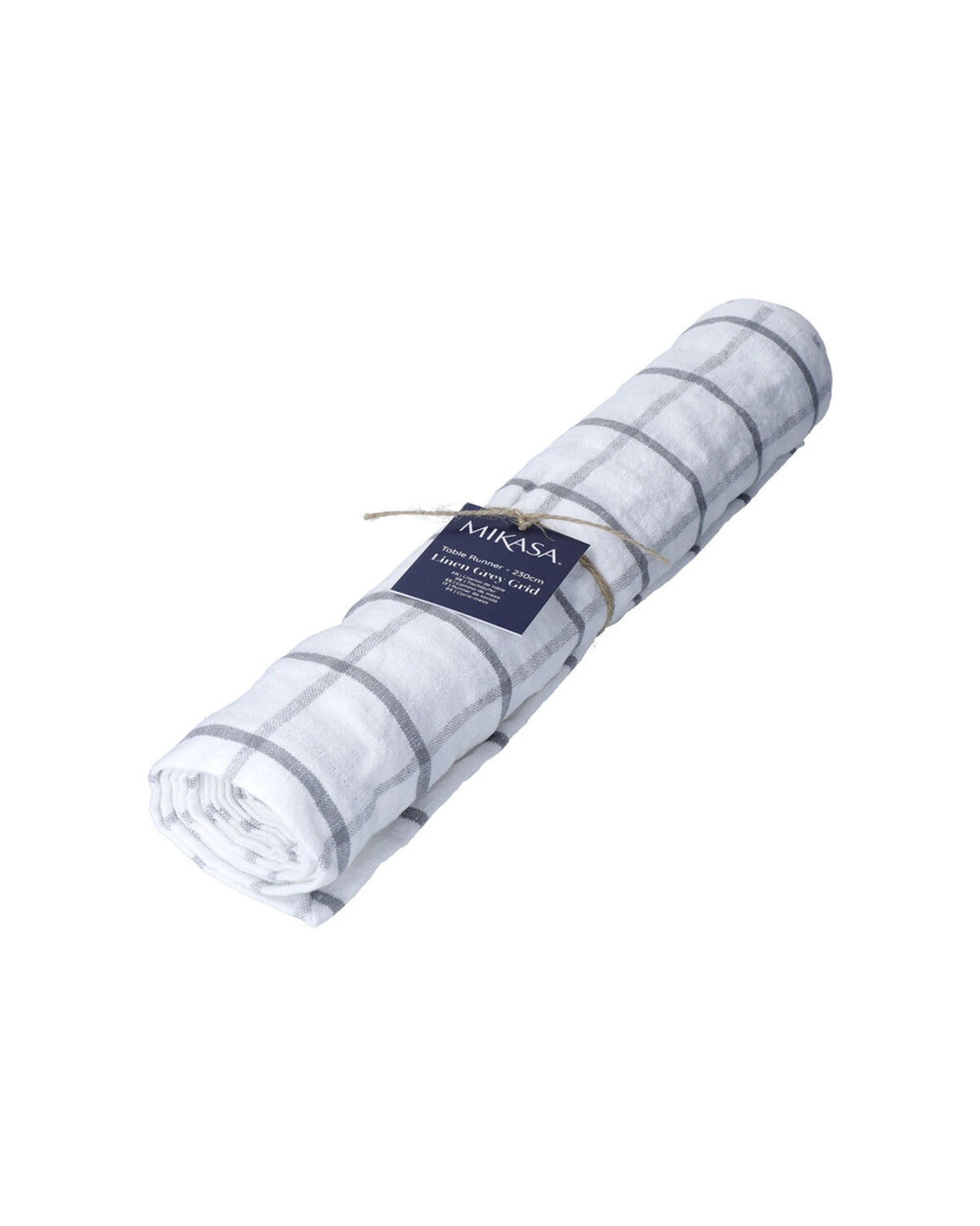 5 Mikasa Industrial Check Linen-Blend Table Runner 230x33cm - Multi, 5 of 5