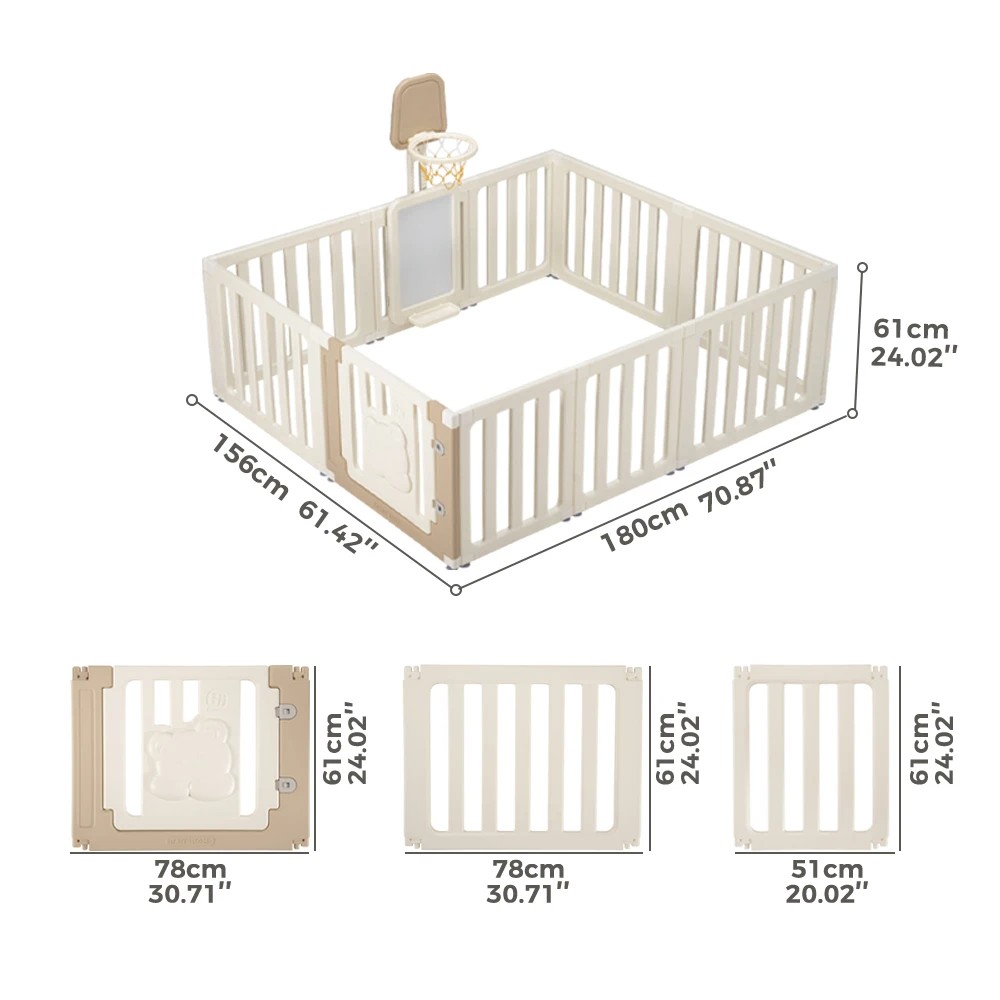 2 Playpals Kids Playpen 10-Panel Safety Gate with Drawing Whiteboard Toddler Fence - Multi, 2 of 3