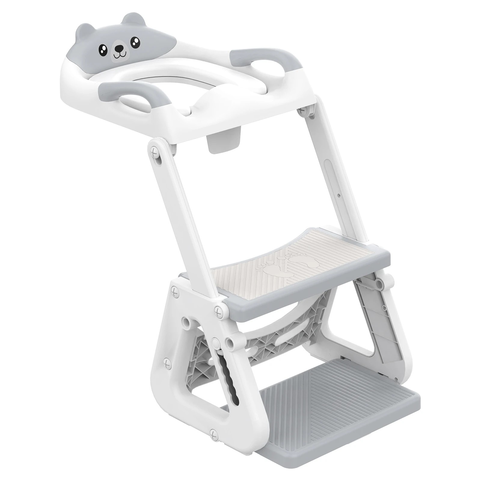 4 Advwin Foldable 2-in-1 Toddler Potty Training Seat Toddler Stool Height Adjustable Toilet Training Seat - Grey, 4 of 7