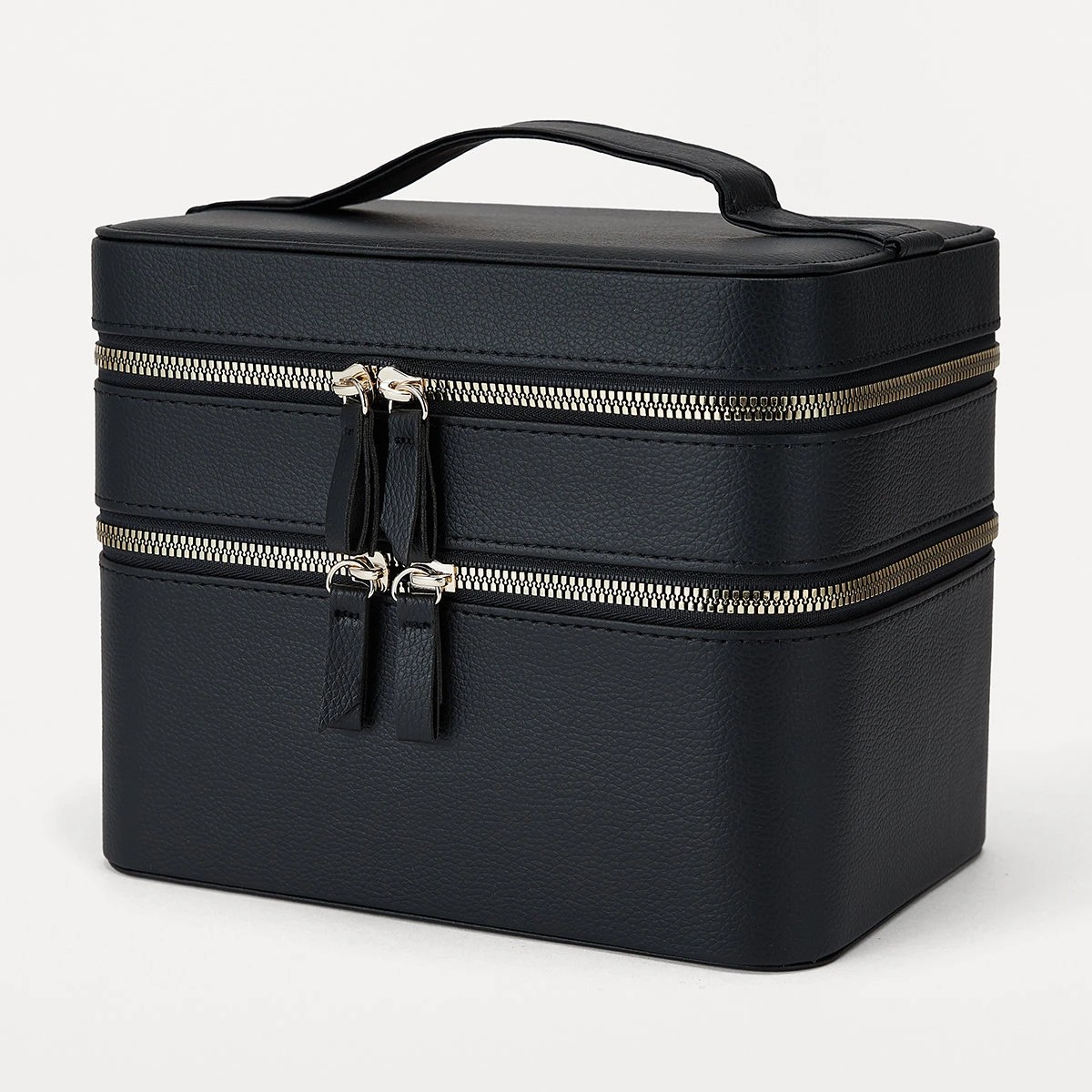 1 Double Tier Beauty Case - Black, 1 of 10