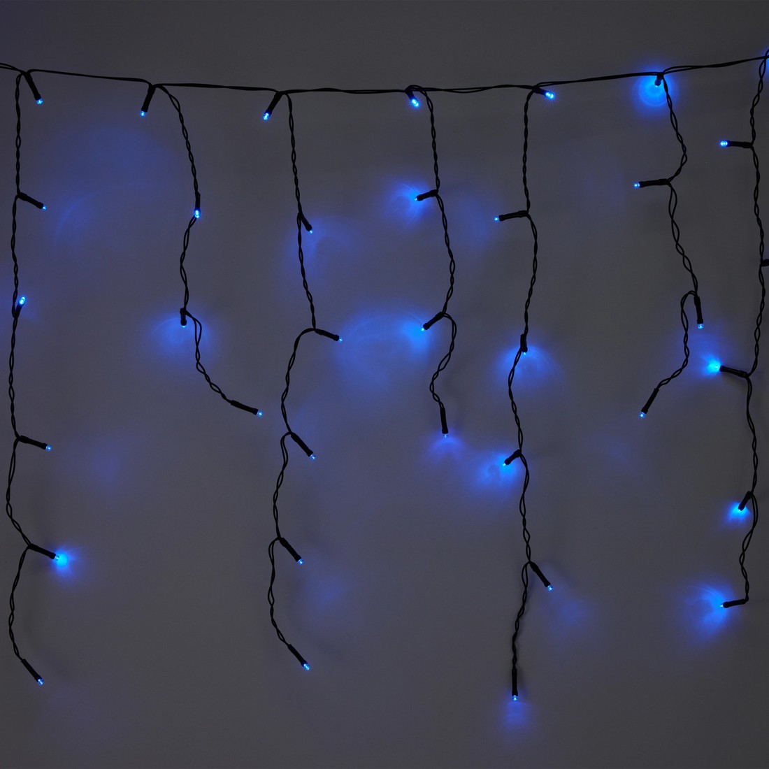 1 Solar Powered 200 LED Blue Icicle String Lights, 1 of 8