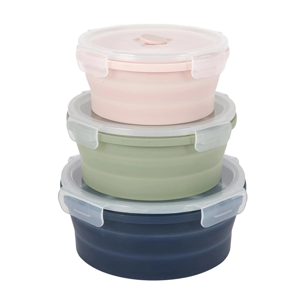 1 3 Piece Silicone Collapsible Salad Bowls, 1 of 10