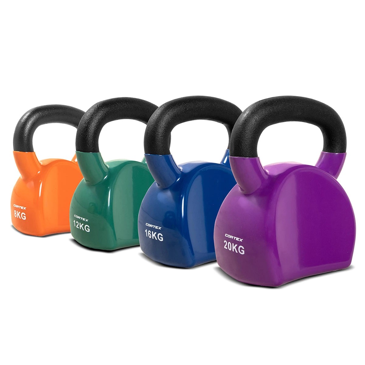 1 CORTEX BodyCurve Vinyl Coated Kettlebell Complete Set (8-20kg), 1 of 3