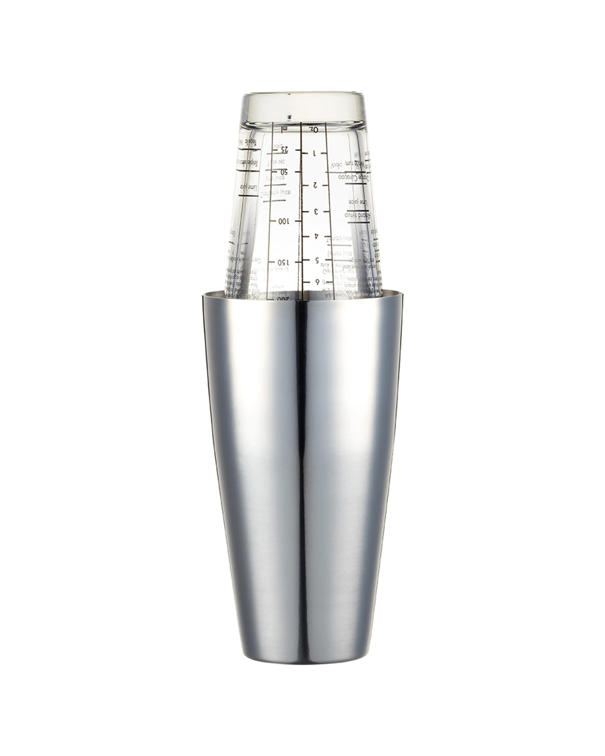 1 BarCraft Cocktail Shaker Set 400ml Tumbler Glass Mixing Shaker Recipe Mark - Silver, 1 of 1