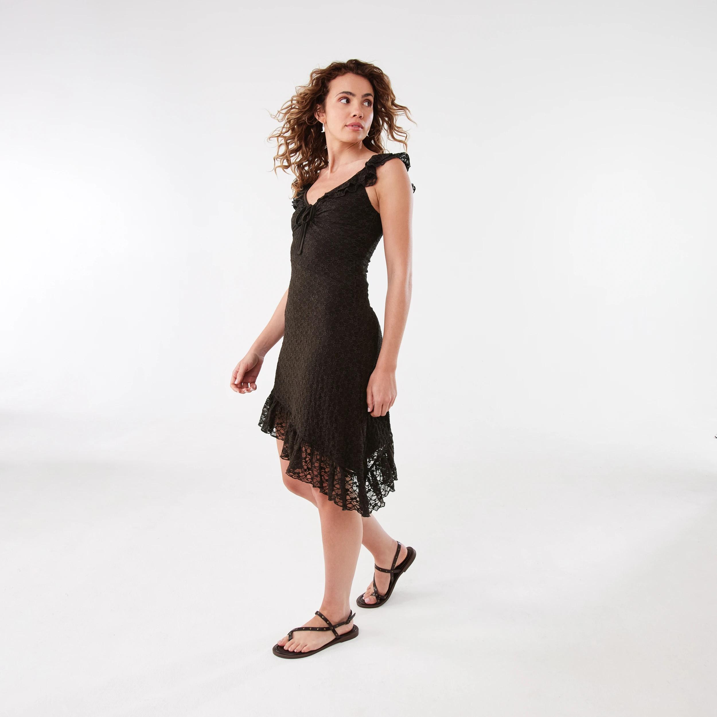 5 Asymmetrical Mini Dress Melt Brown, 5 of 9