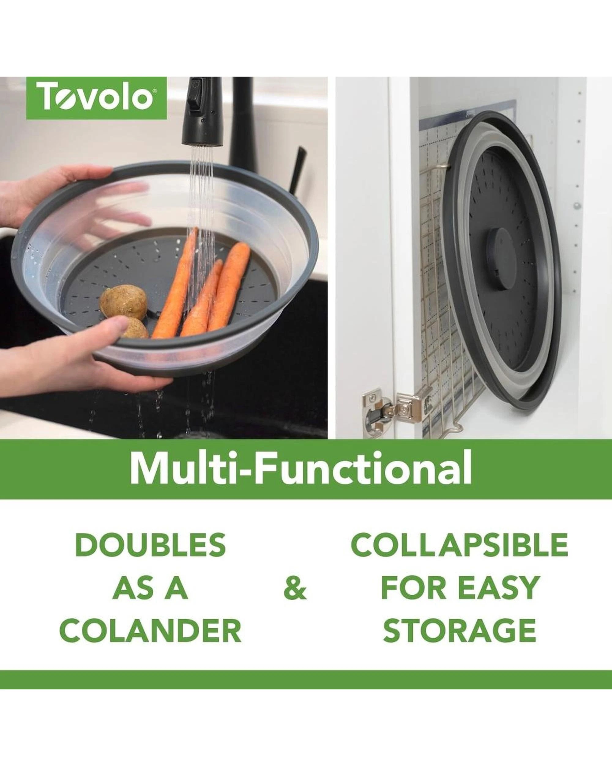 7 Tovolo Collapsible Microwave Food Cover AntiSplatter 26cm  Charcoal, 7 of 8