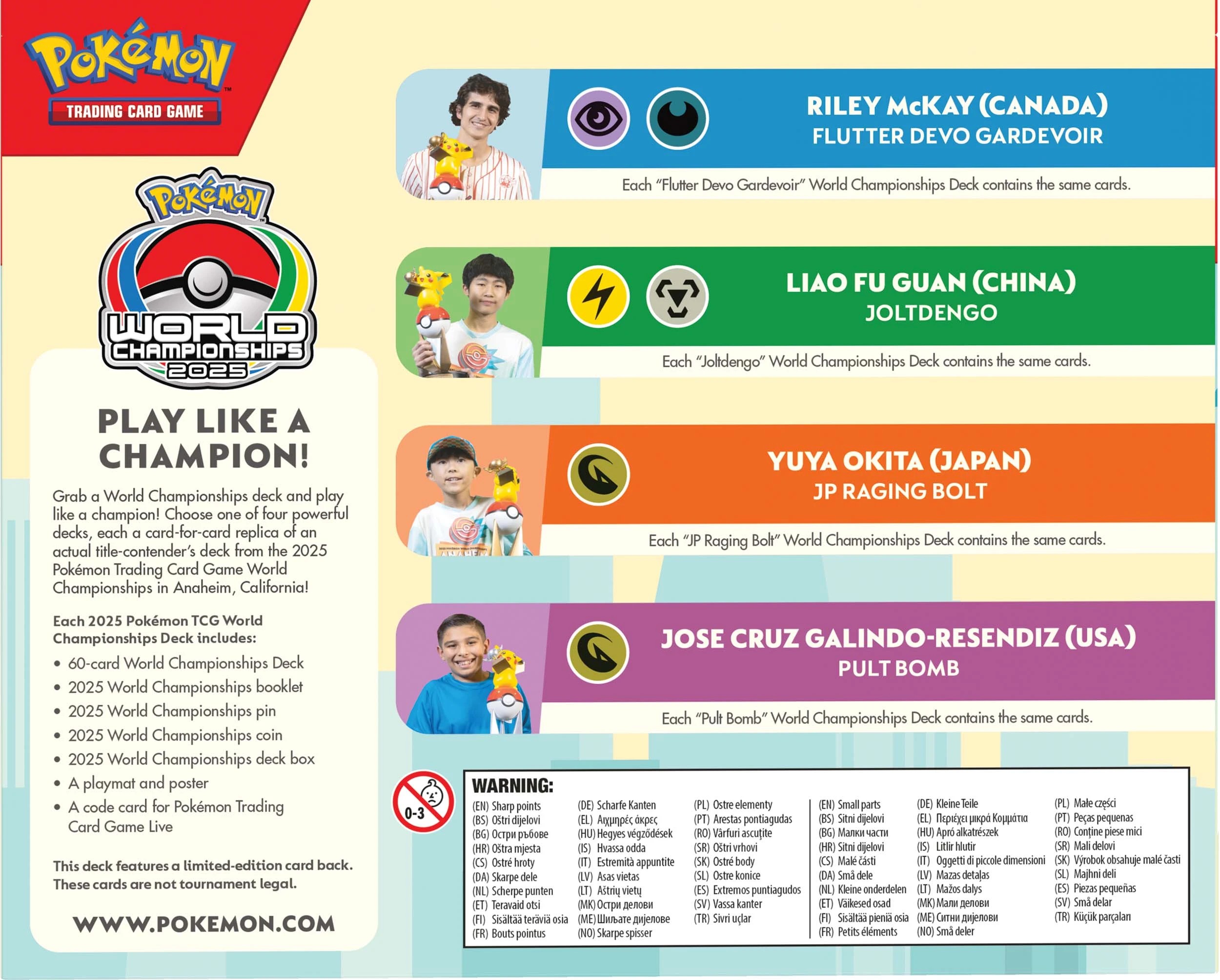 10 Pokemon Trading Card Game: 2025 World Championships Deck - Assorted, 10 of 10