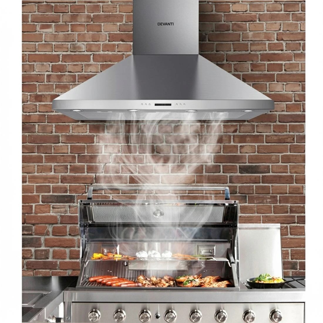 5 Devanti 1200mm Range Hood 120cm BBQ Commercial Rangehood - Silver, 5 of 8