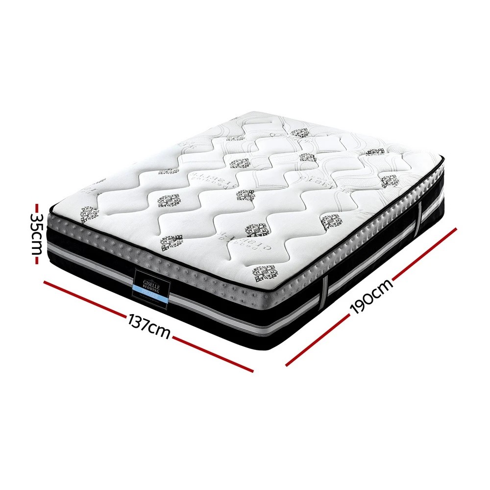 2 Giselle Bedding Double Mattress 35cm Bed in a Box Pocket Spring Gel Memory Foam - Double Bed - Multi, 2 of 10