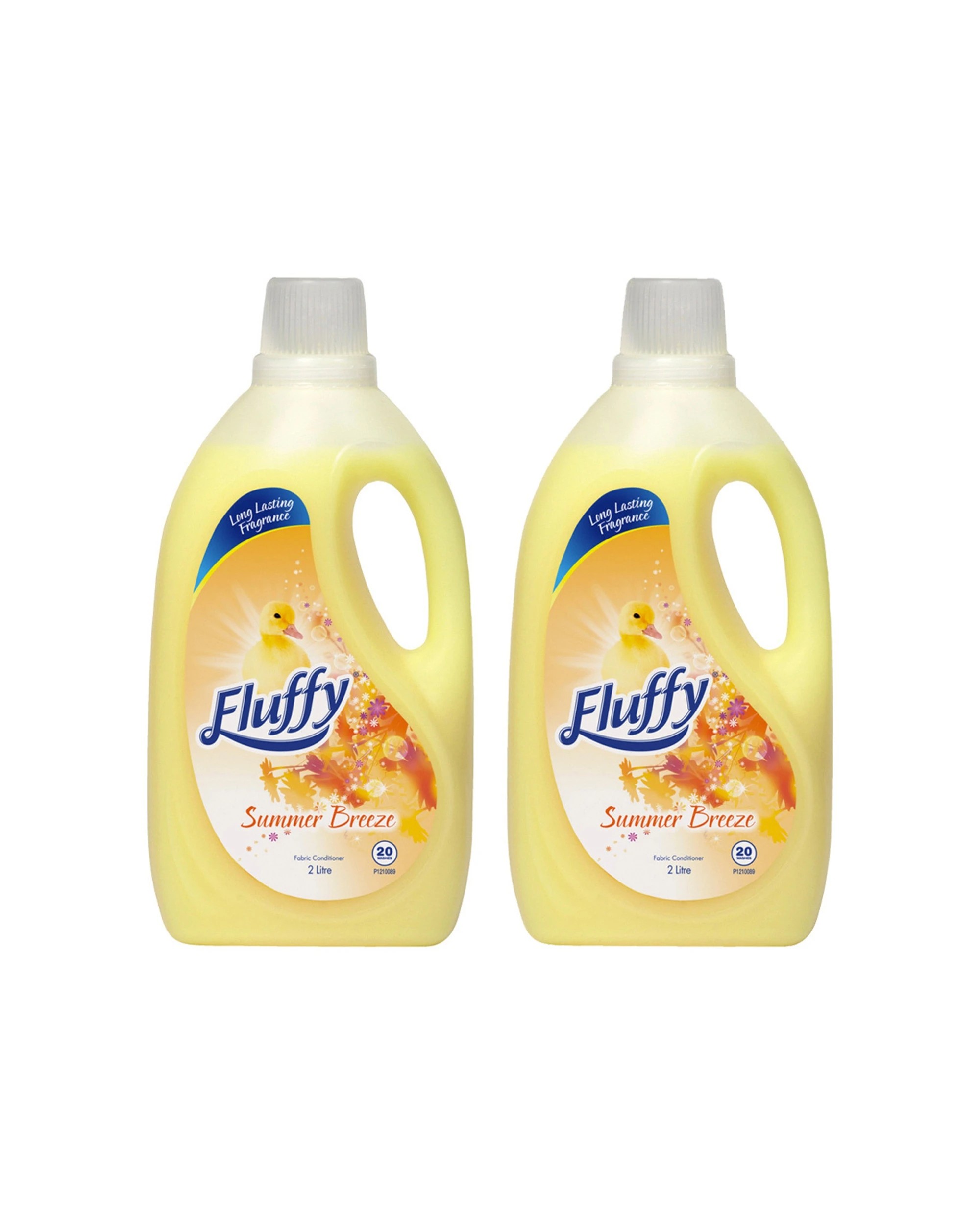 1 Fluffy 2PK 2L Fabric Conditioner Summer Breeze Long Lasting Fragrance - Yellow, 1 of 1
