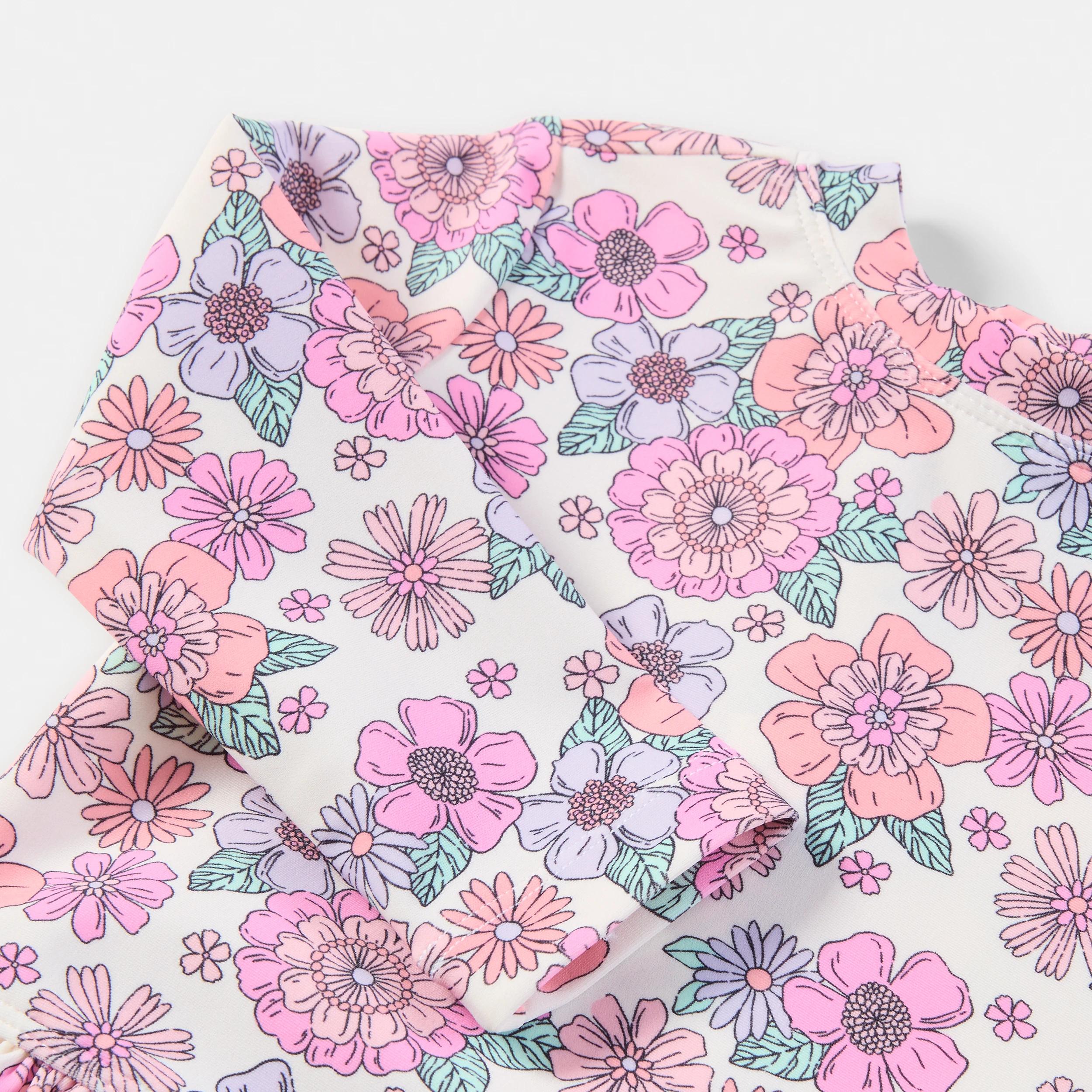 3 Waist Frill Bather CREAM RETRO BLOOMS, 3 of 3