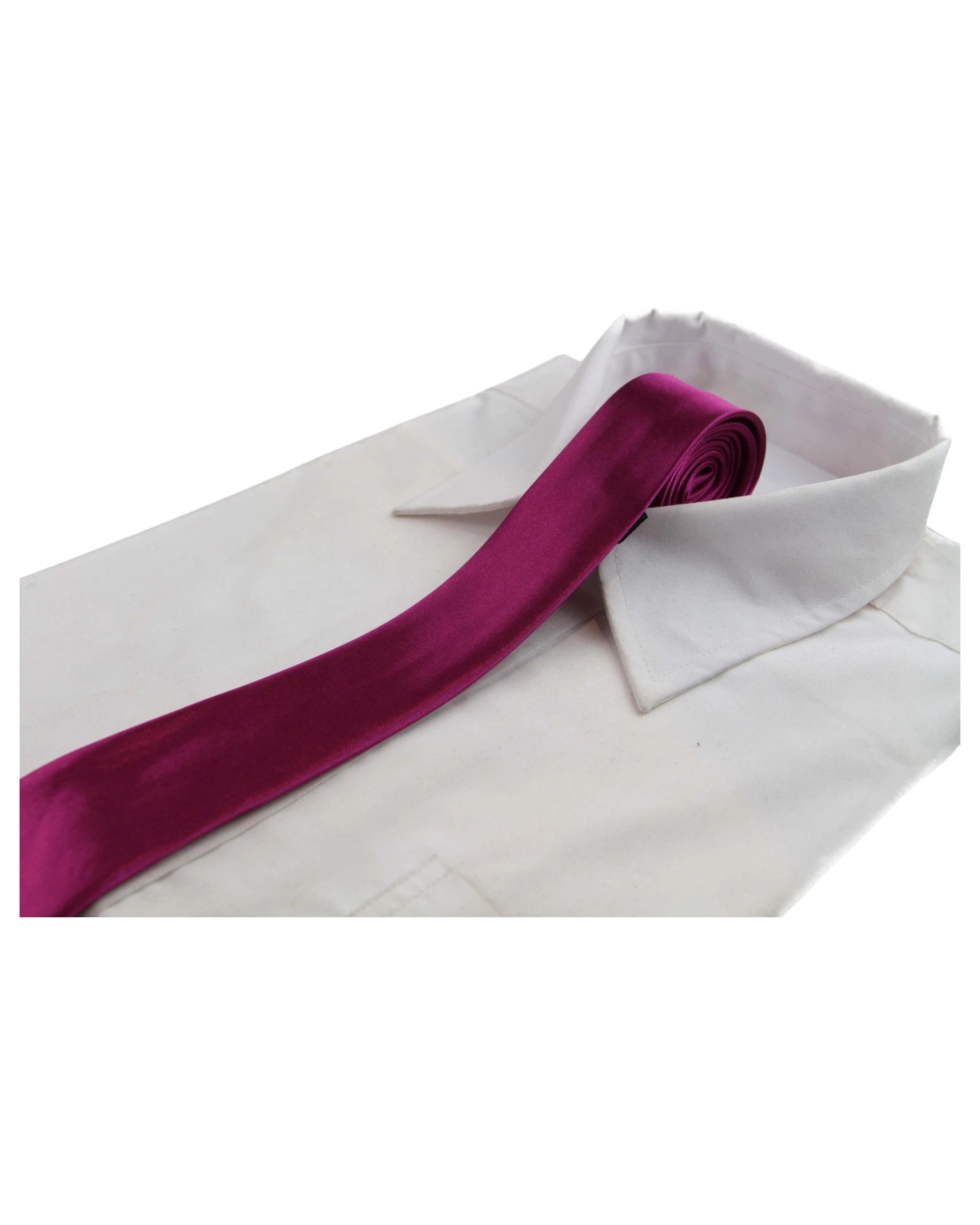 1 Zasel Mens Burgundy 5cm Skinny Plain Neck Tie - Red, 1 of 1