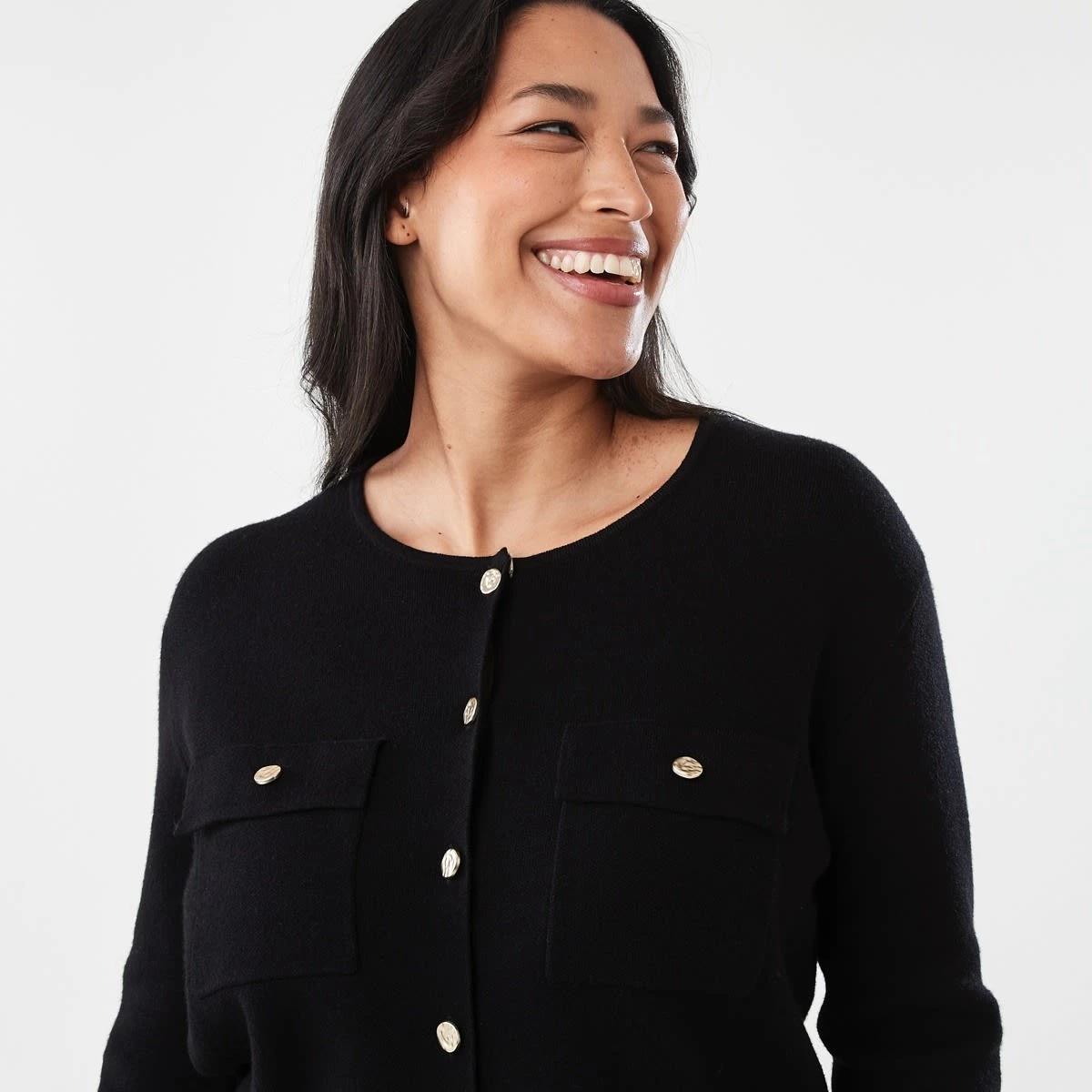 4 Compact Knit Cardigan Black, 4 of 6