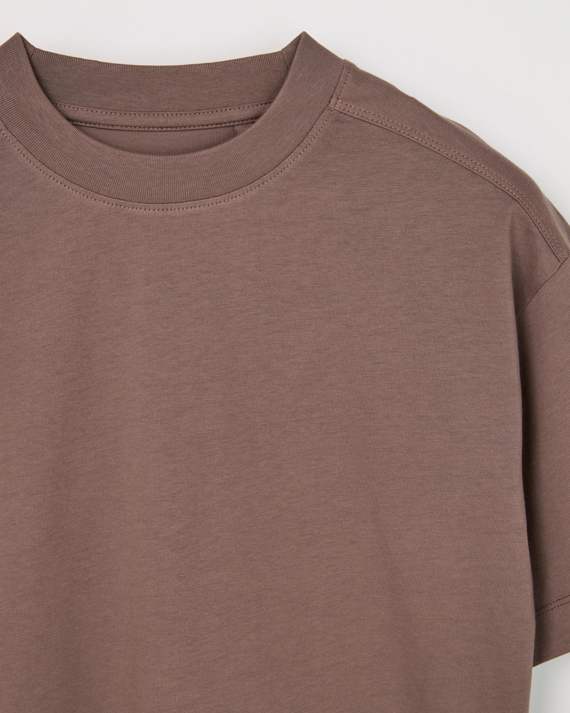 2 Target Kids Australian Cotton Oversized Plain T-Shirt BROWN, 2 of 2