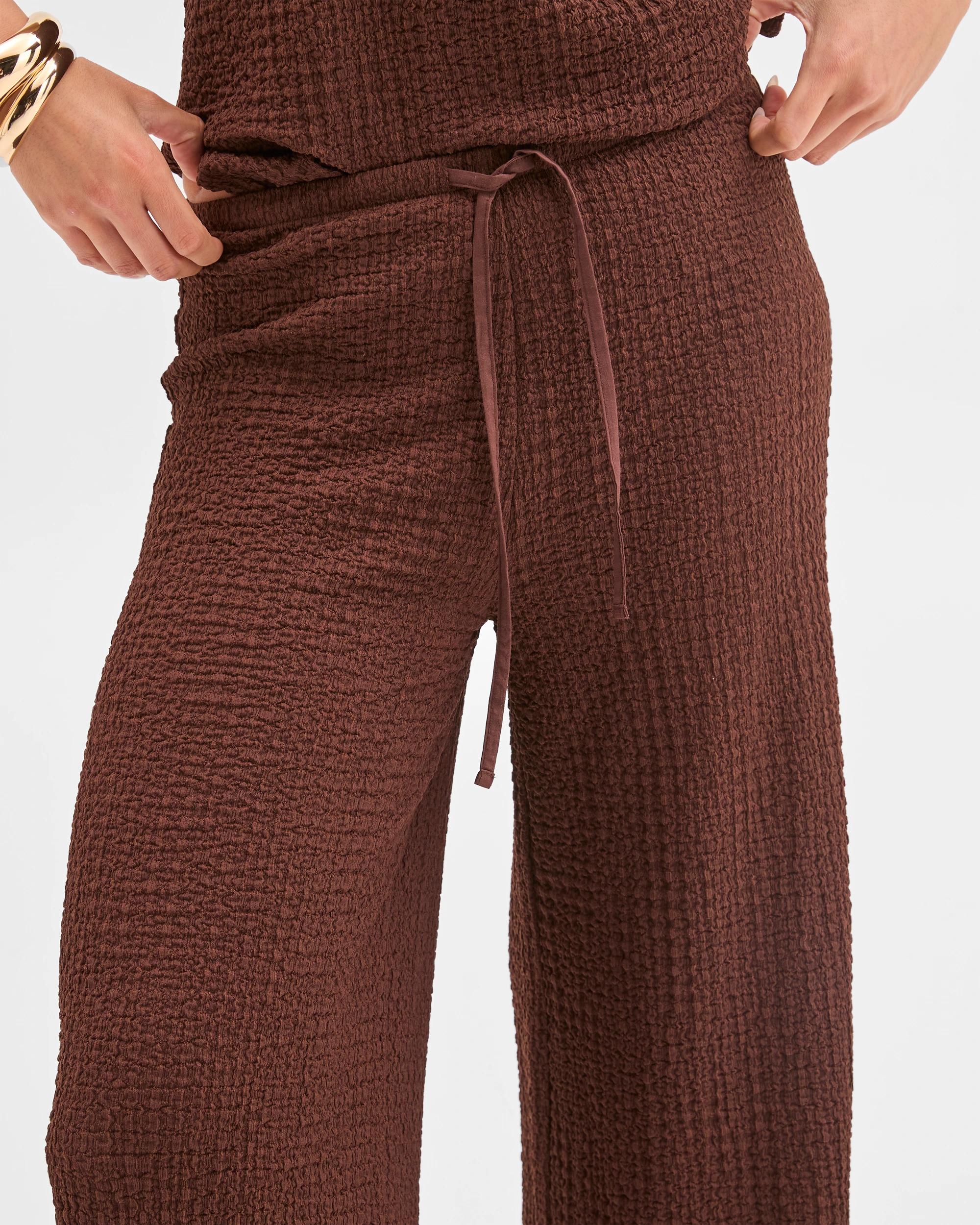 6 Lily Loves Textured Straight Leg Pants SHAVED CHOCOLATE, 6 of 6