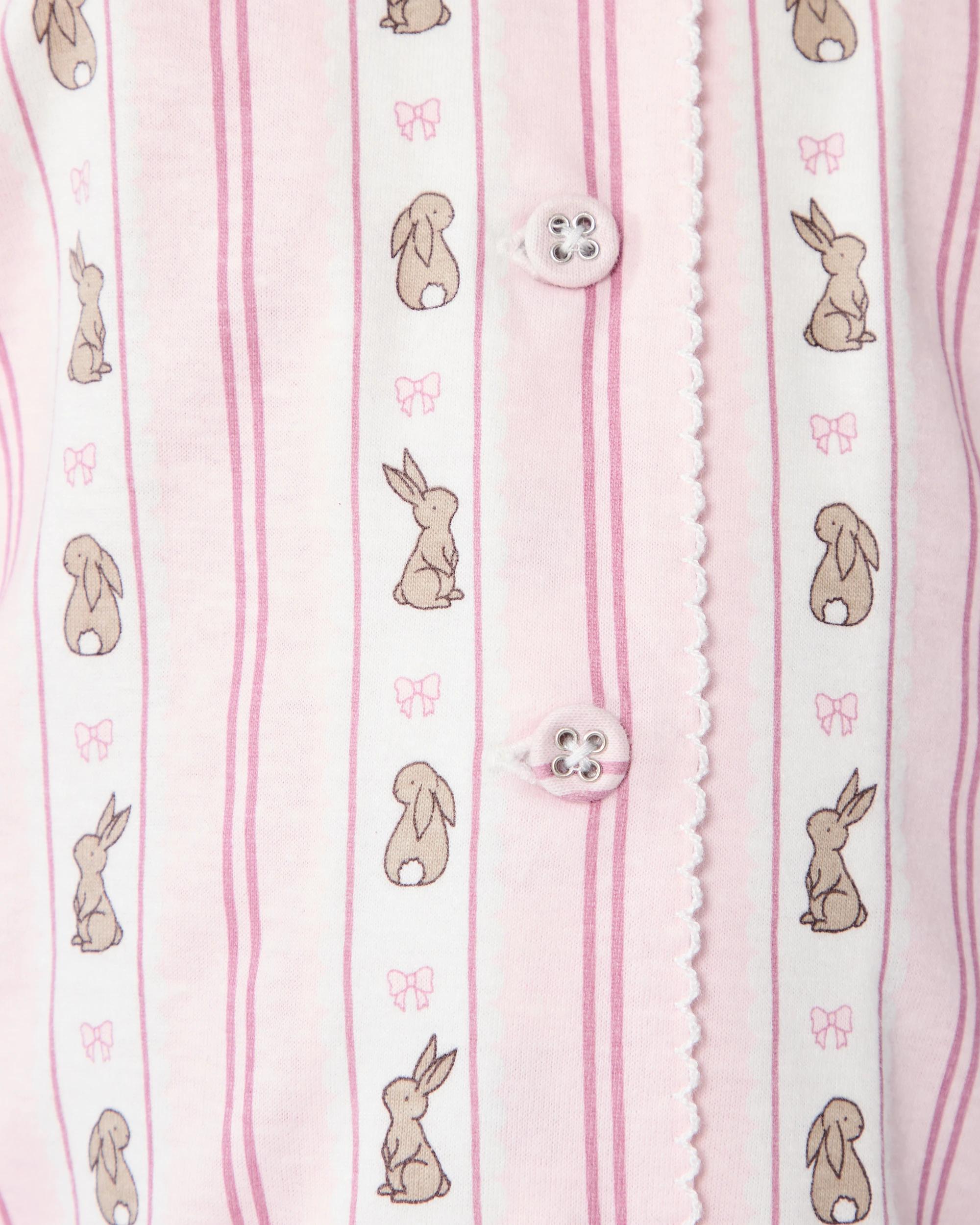 4 Button Through Pyjama Set Pnk Buny, 4 of 6