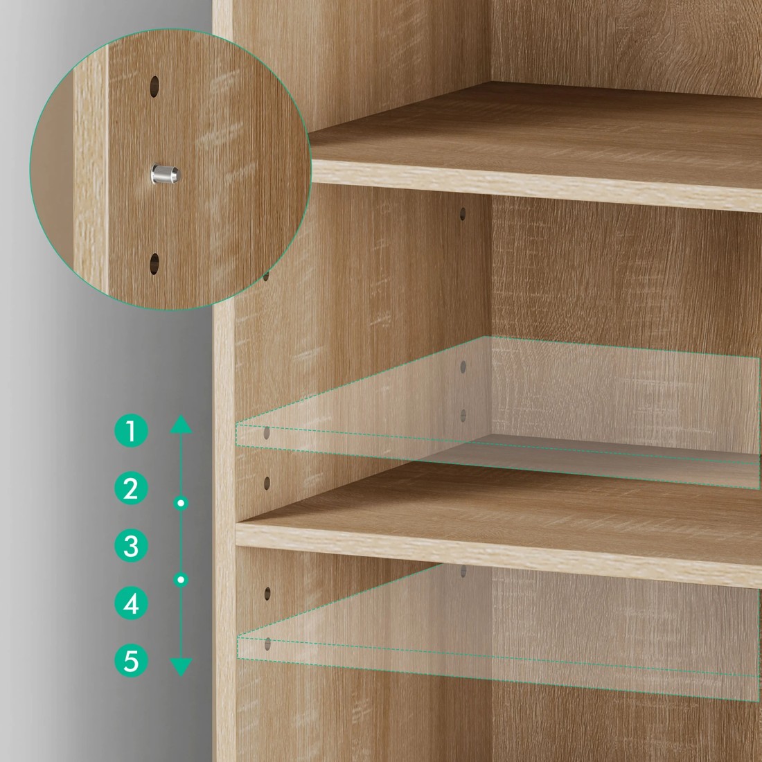 5 Alfordson Wardrobe Clothes Storage Cabinet Closet Organizer 5 Drawers - Wood, 5 of 10