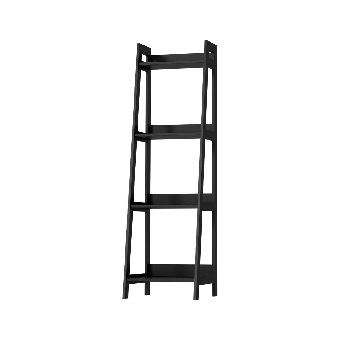 1 Oikiture Bookshelf 4 Tier Corner Ladder Shelf Home Storage Display Rack
 - Black, 1 of 9