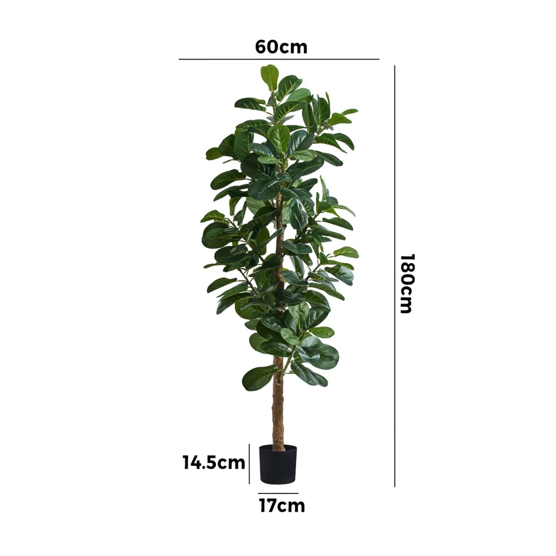 2 Livsip 180cm Artificial Fiddle Leaf Fig Tree - Green, 2 of 10
