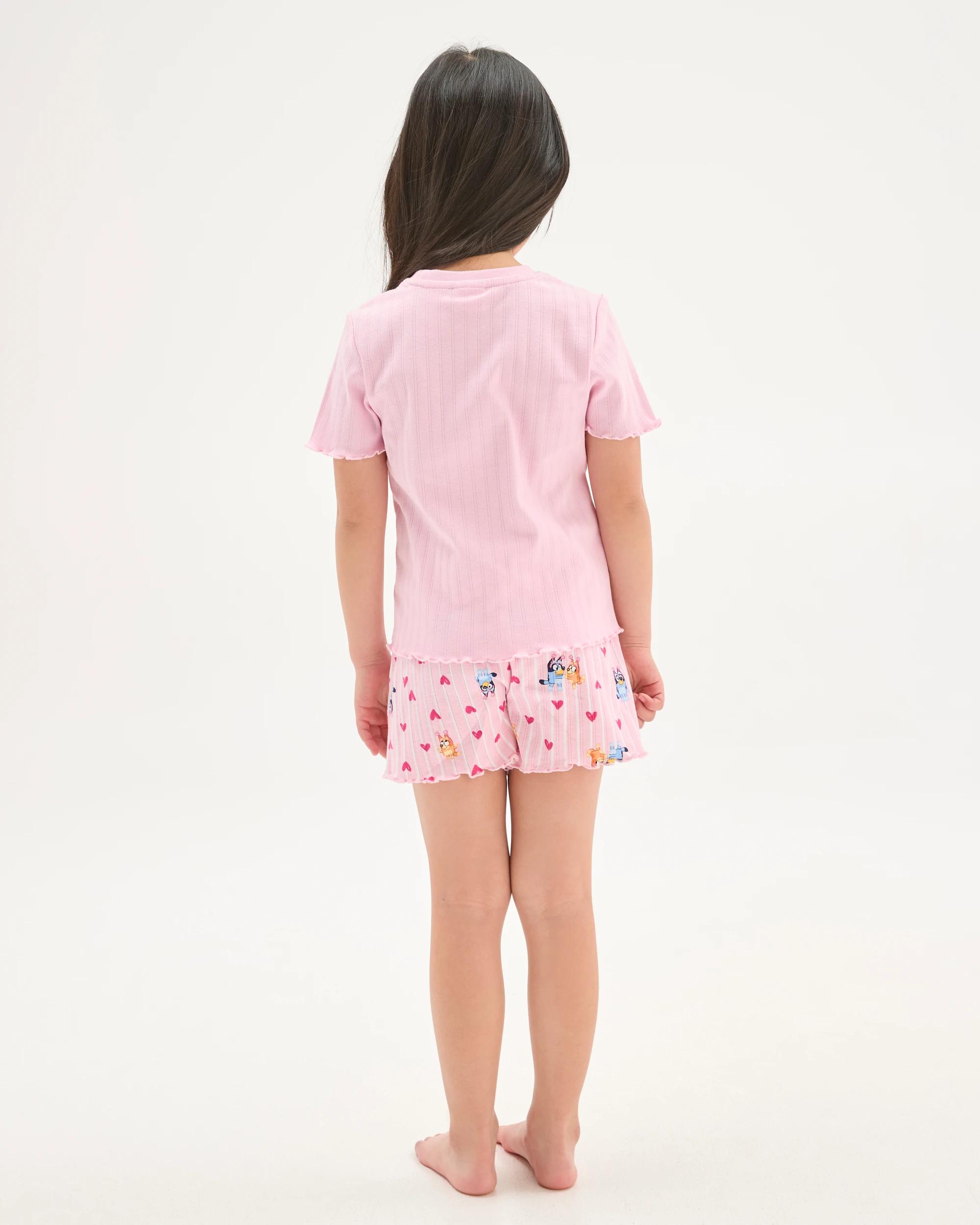 5 Bluey Australian Cotton Younger Girls Elevated Knit Pyjama Set PINK BLUEY, 5 of 7