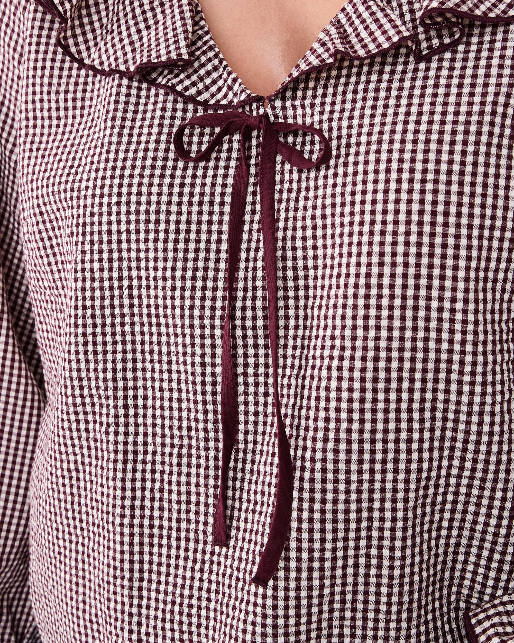 6 Long Sleeve Frill Collar Blouse Burg Ging, 6 of 7