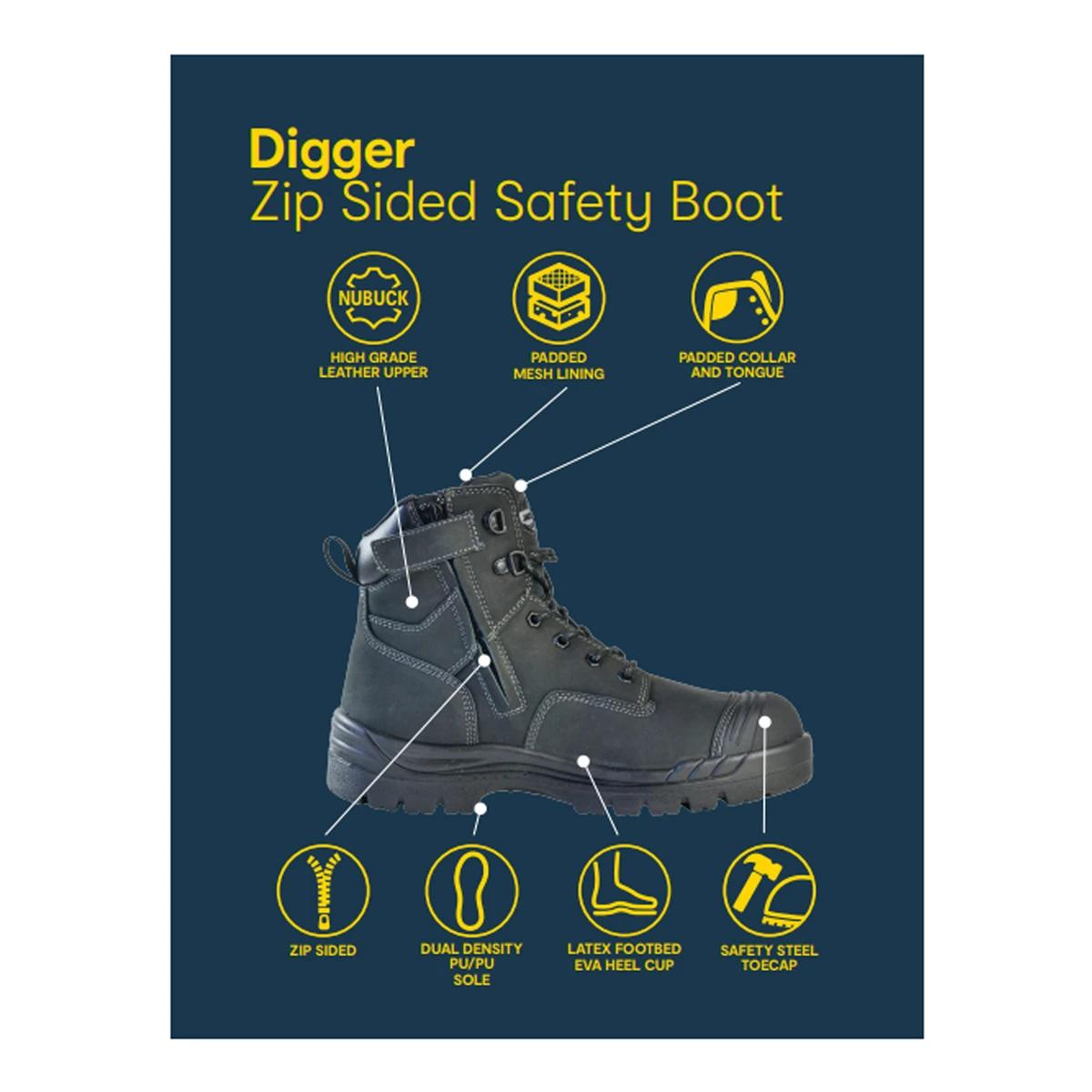 2 Zip Sided Safety Boots BLACK, 2 of 6
