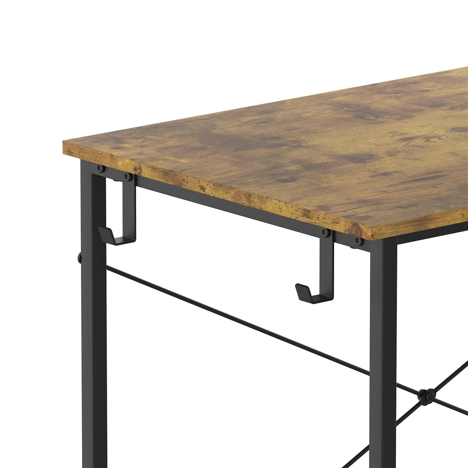 5 Advwin 110cm L Shaped Computer Desk With Reversible Storage Shelves Corner Desk - Brown, 5 of 8