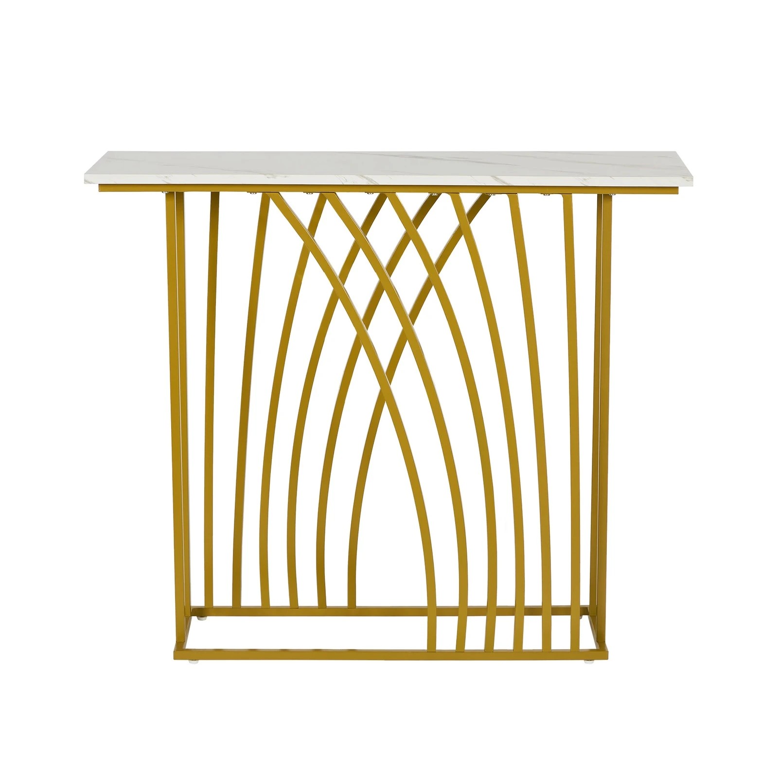 6 Oikiture Console Table Hallway Entry Desk - Gold, 6 of 9