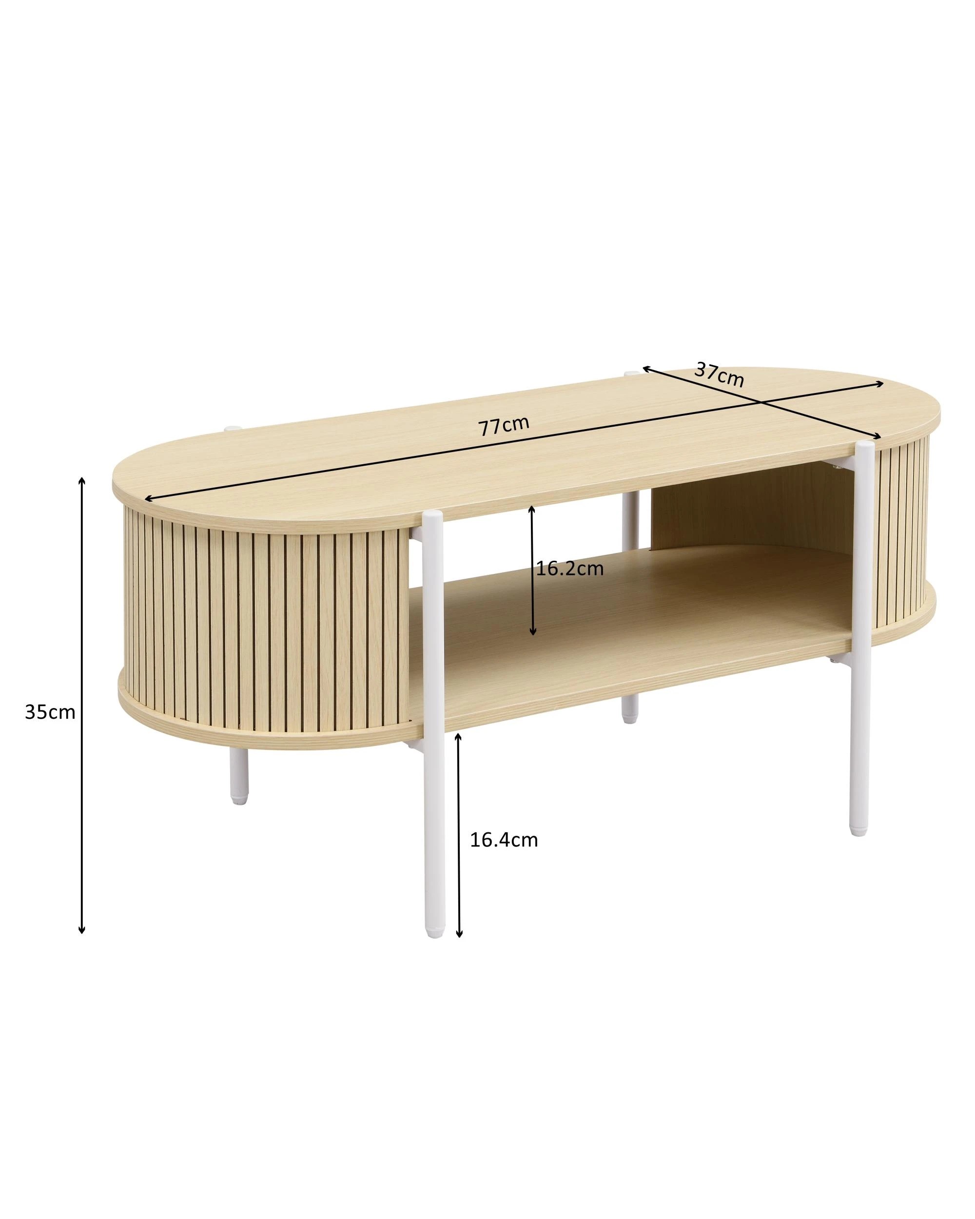 8 Kodu Coffee Table Oval Light Oak - White, 8 of 8