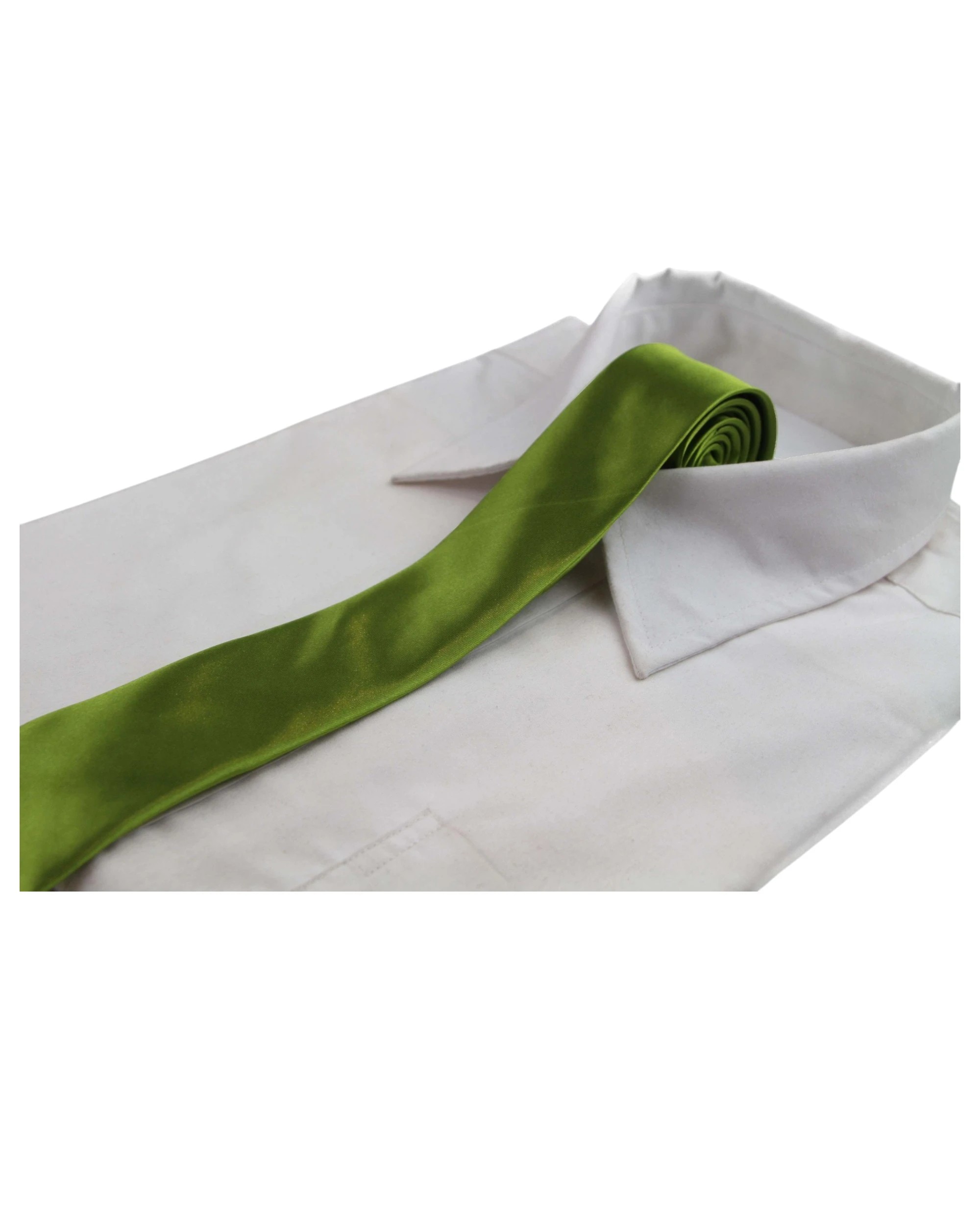 1 Zasel Mens Light Green 5cm Skinny Plain Neck Tie - Green, 1 of 1