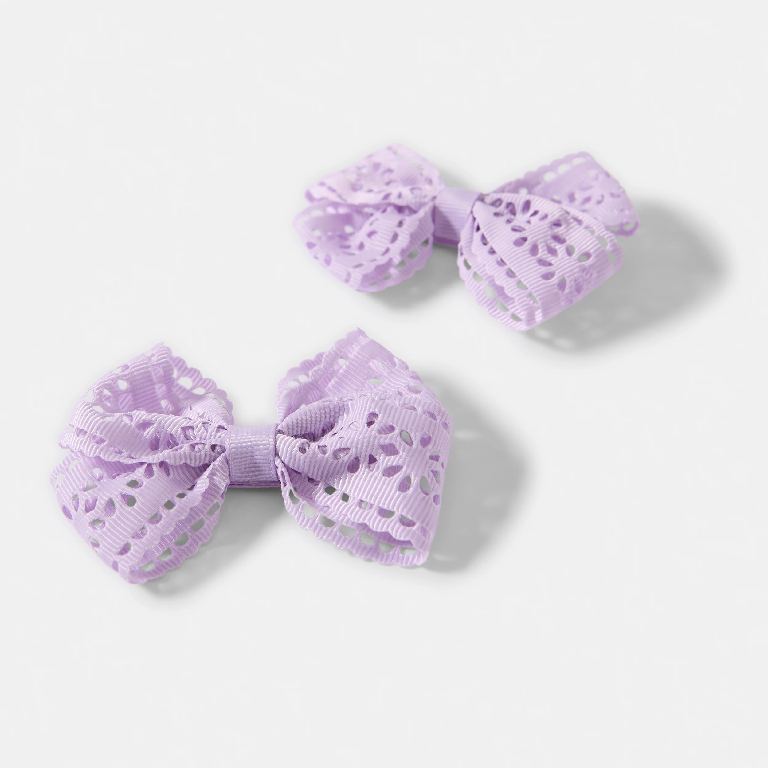 2 2 Pack Purple Laser Cut Bow Hair Clips, 2 of 5