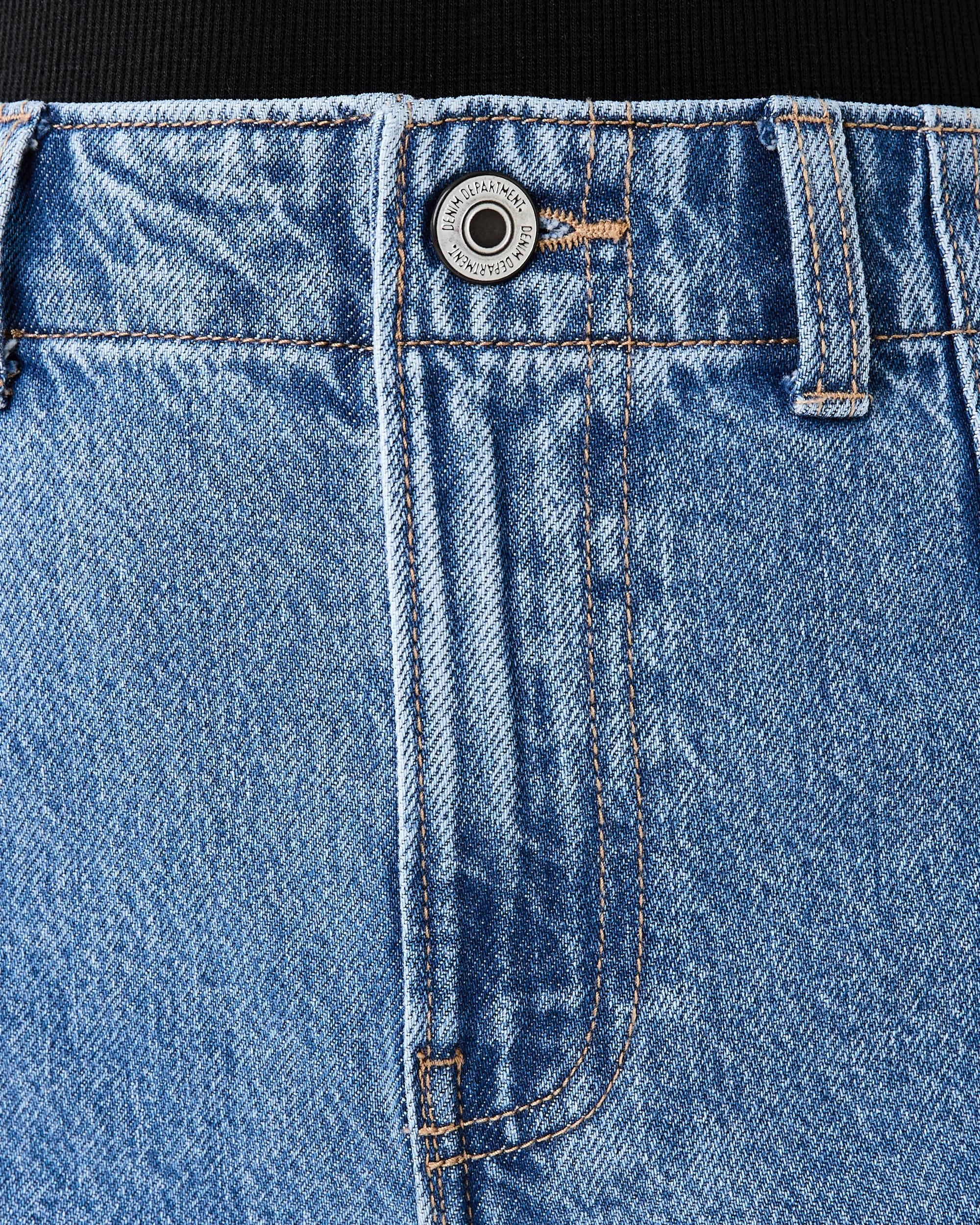 5 Seam Front Self Belt Jeans Mid Wash, 5 of 8