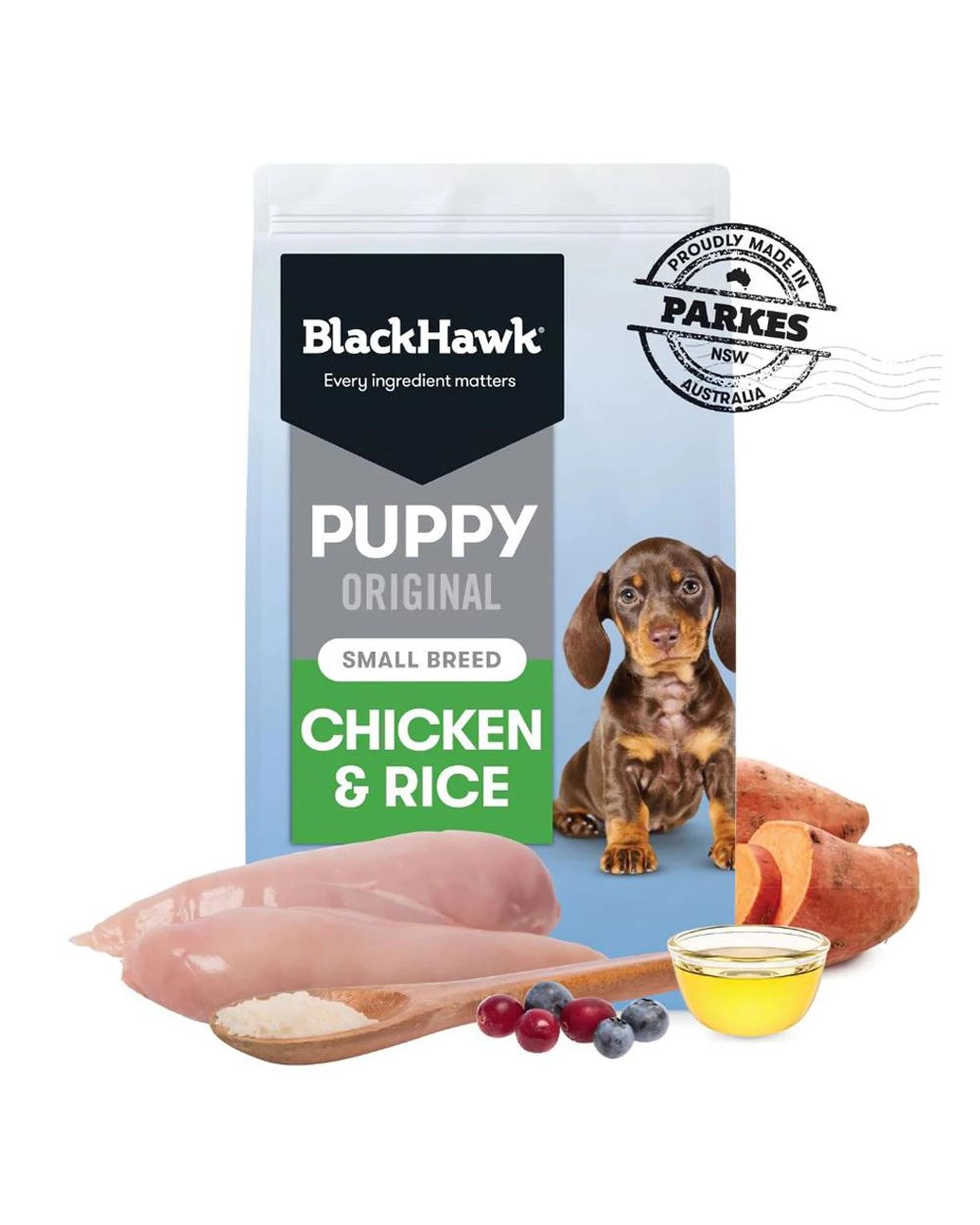 3 Black Hawk Puppy Small Breed Original Dry Dog Food Chicken & Rice 10kg, 3 of 9