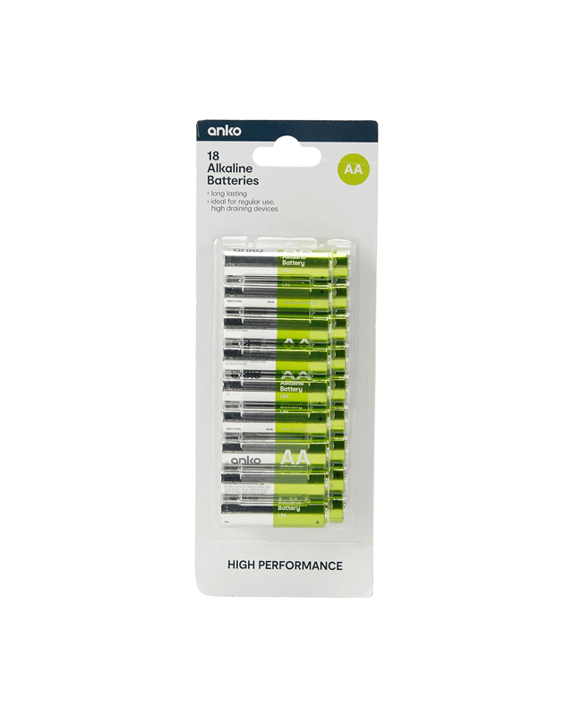 High Performance Alkaline Batteries - AA, Pack o