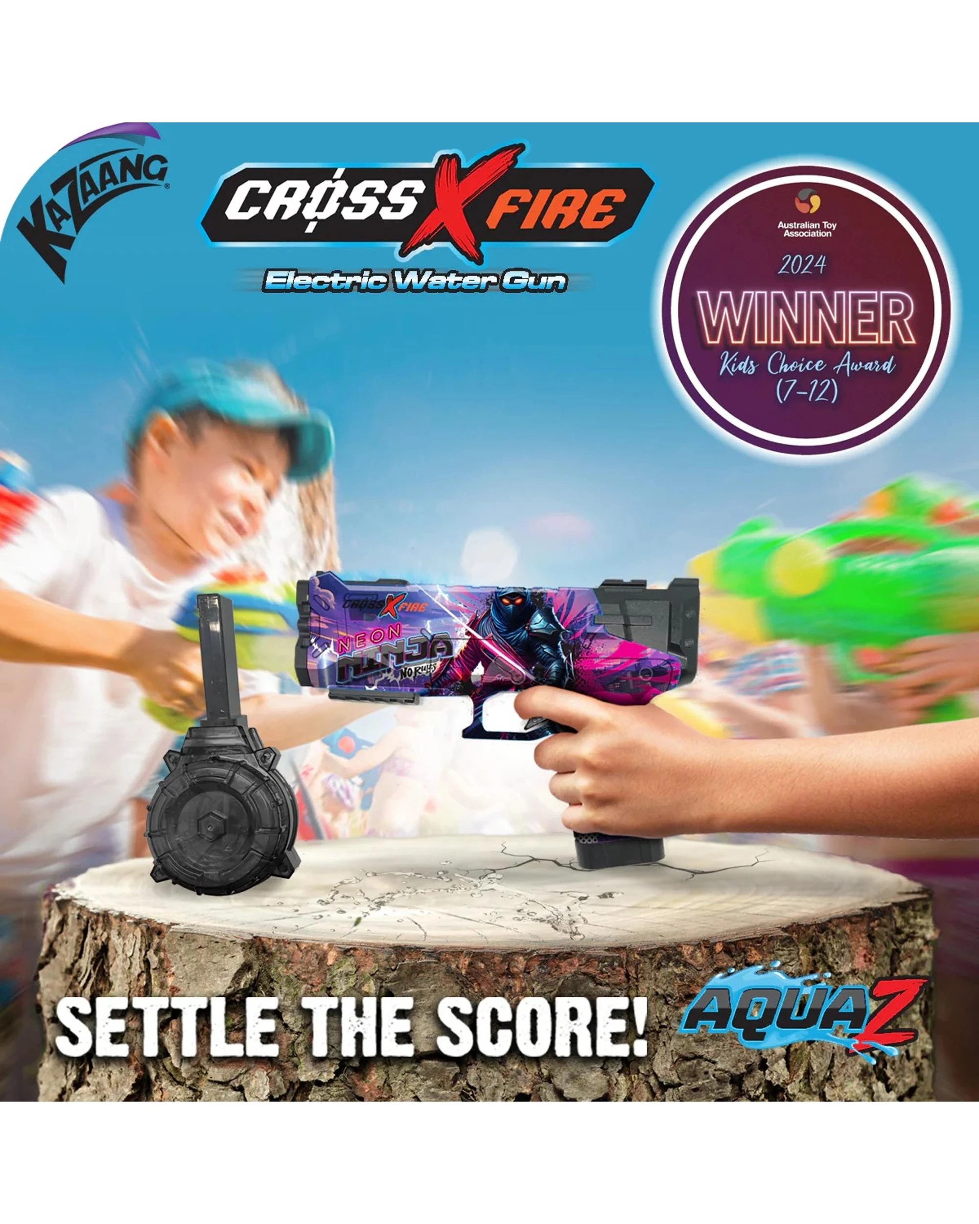 4 CrossXFire AquaZ Neon Ninjas Electric Water Gun, 4 of 6