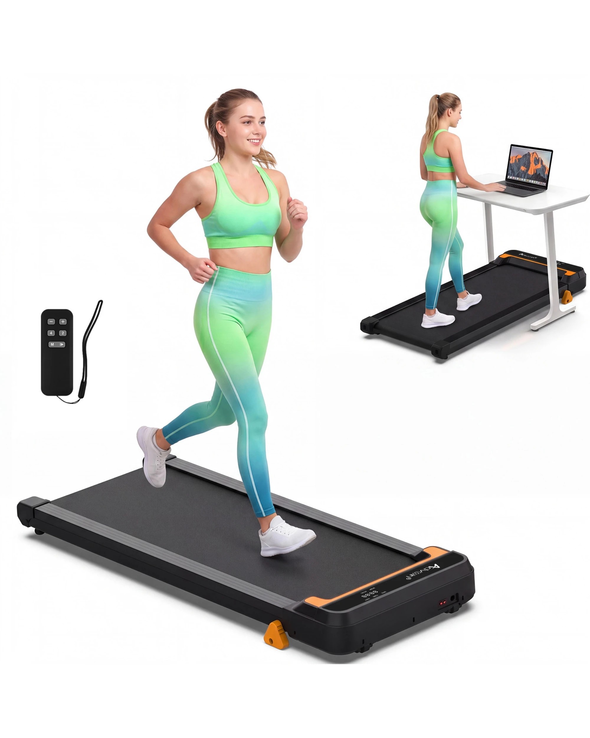 6 Advwin 1020mm Belt Electric Incline Treadmill, Under Desk Walking Pad for Home - Black, 6 of 6