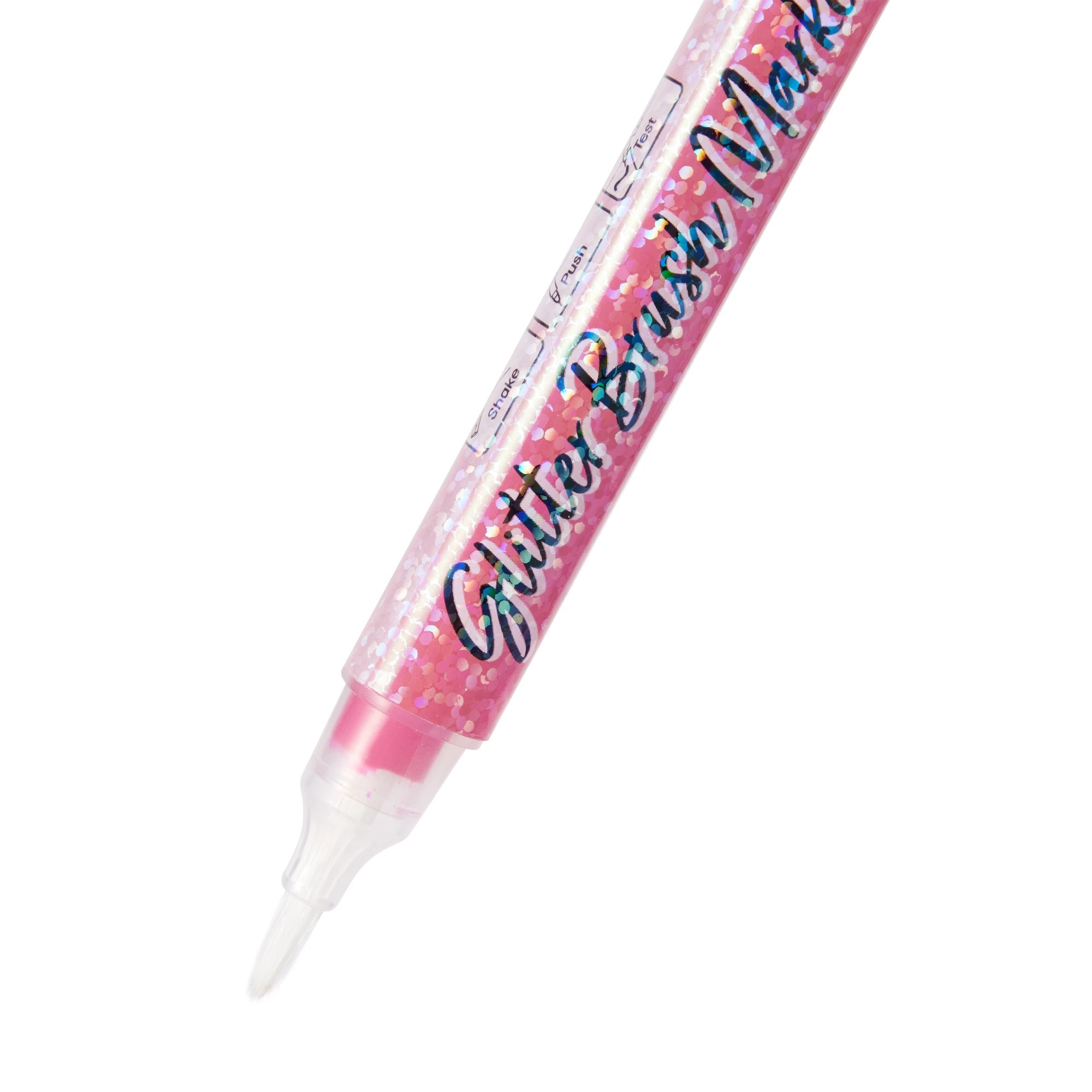 3 4 Pack Glitter Brush Markers - Pink, 3 of 5