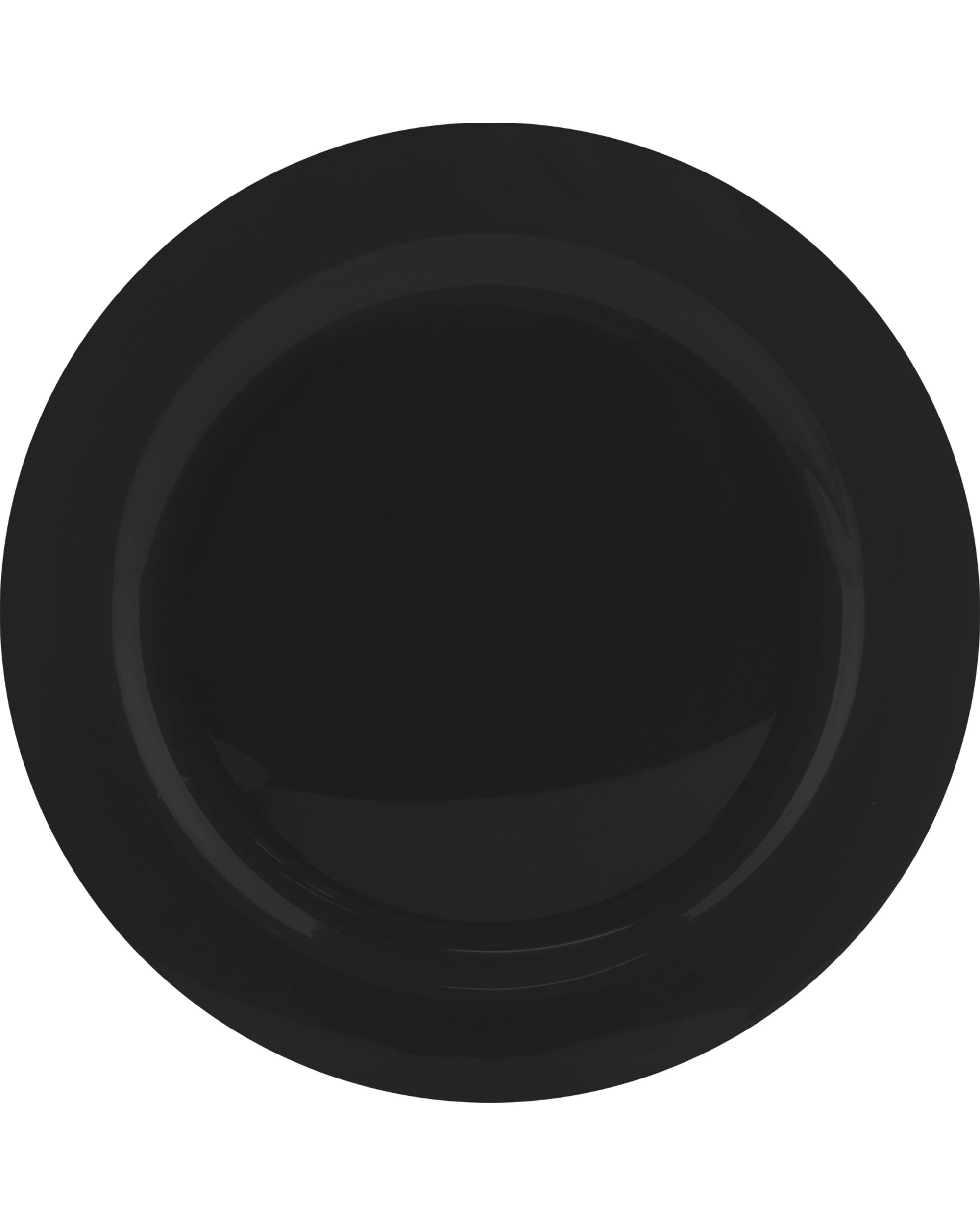 1 Black 23cm Plastic Reusable Plates (Pack of 10) - Black, 1 of 2