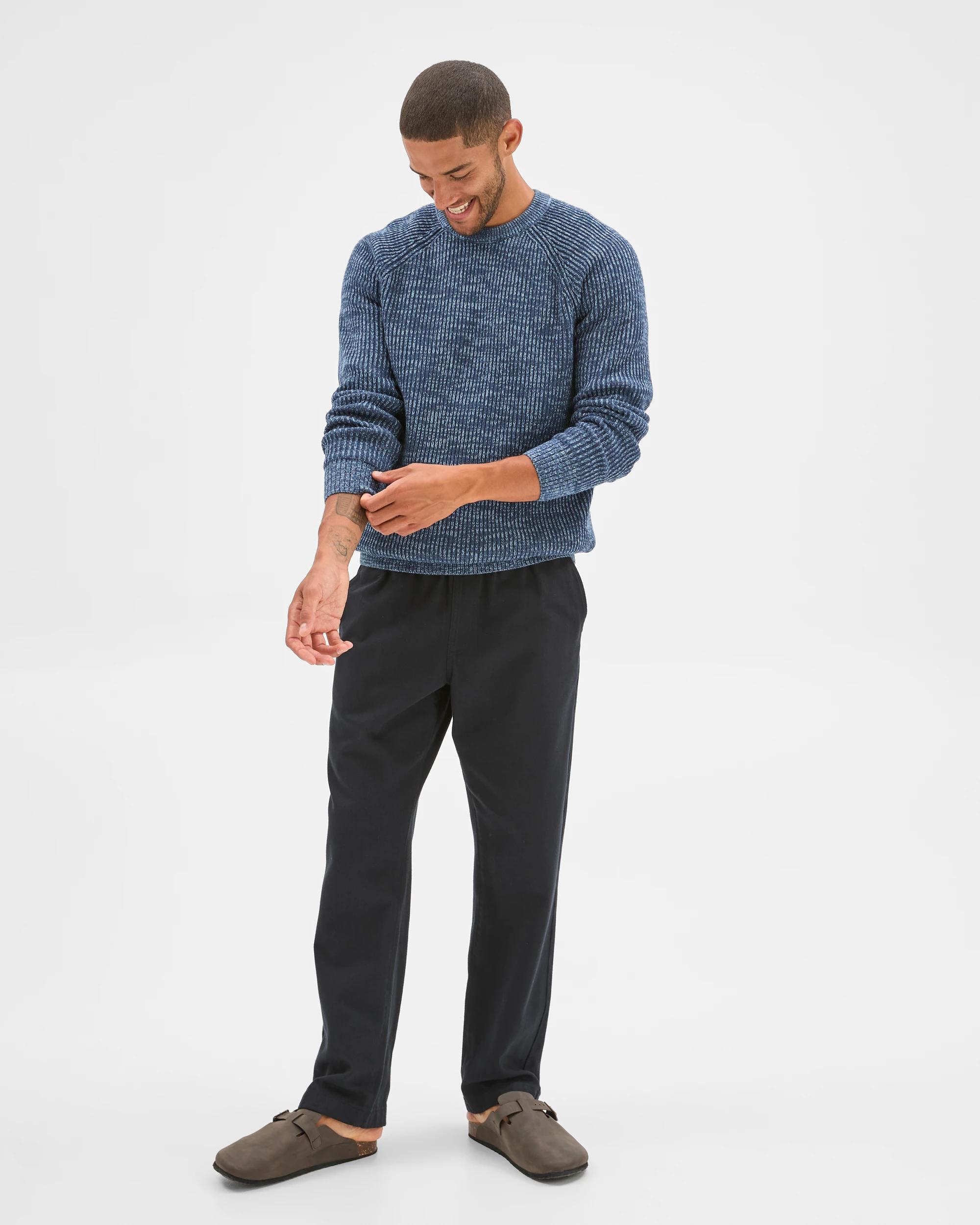 3 Target Man Australian Cotton Fisherman Knit Jumper BLUE, 3 of 7