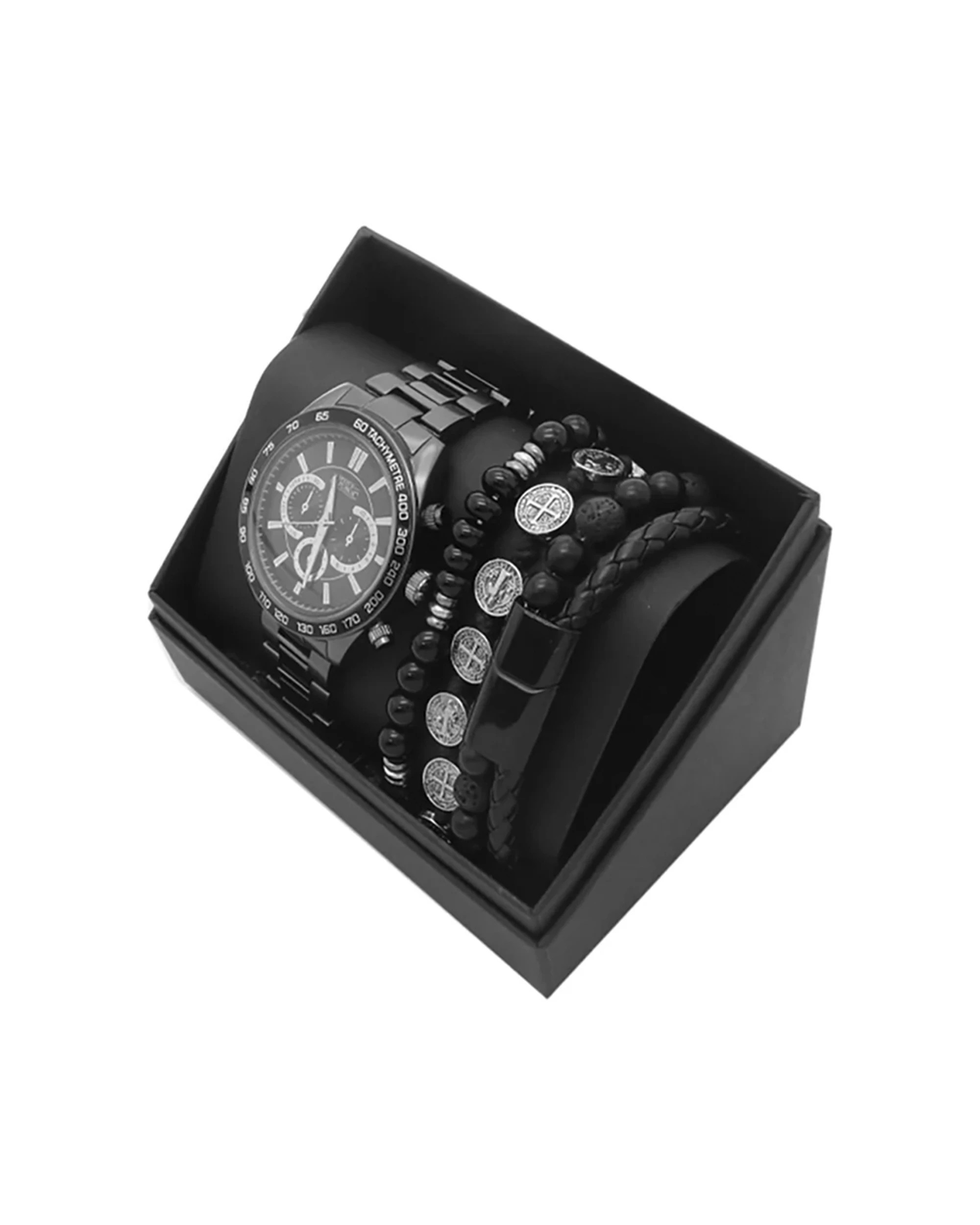 3 Men'S Republic Quartz Watch Set And 3 Bracelets Alloy Watch Gift Box - Grey, 3 of 3
