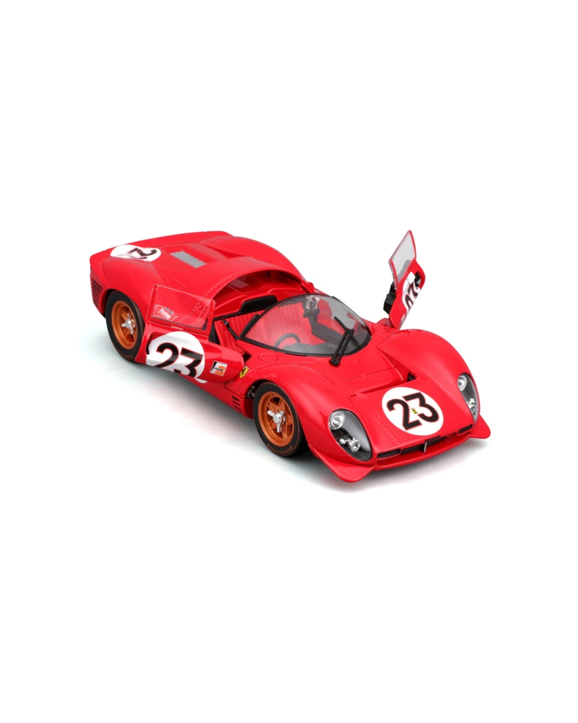 7 Bburago Model Kit 1967 Ferrari 330 P4 Daytona Classic Car - Red, 7 of 7