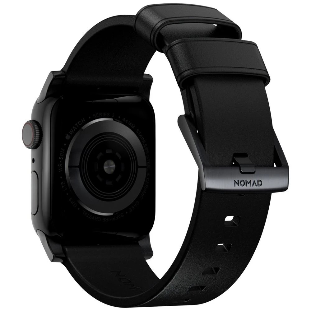 2 Nomad Apple Watch Band Leather 44-46mm Black, 2 of 4